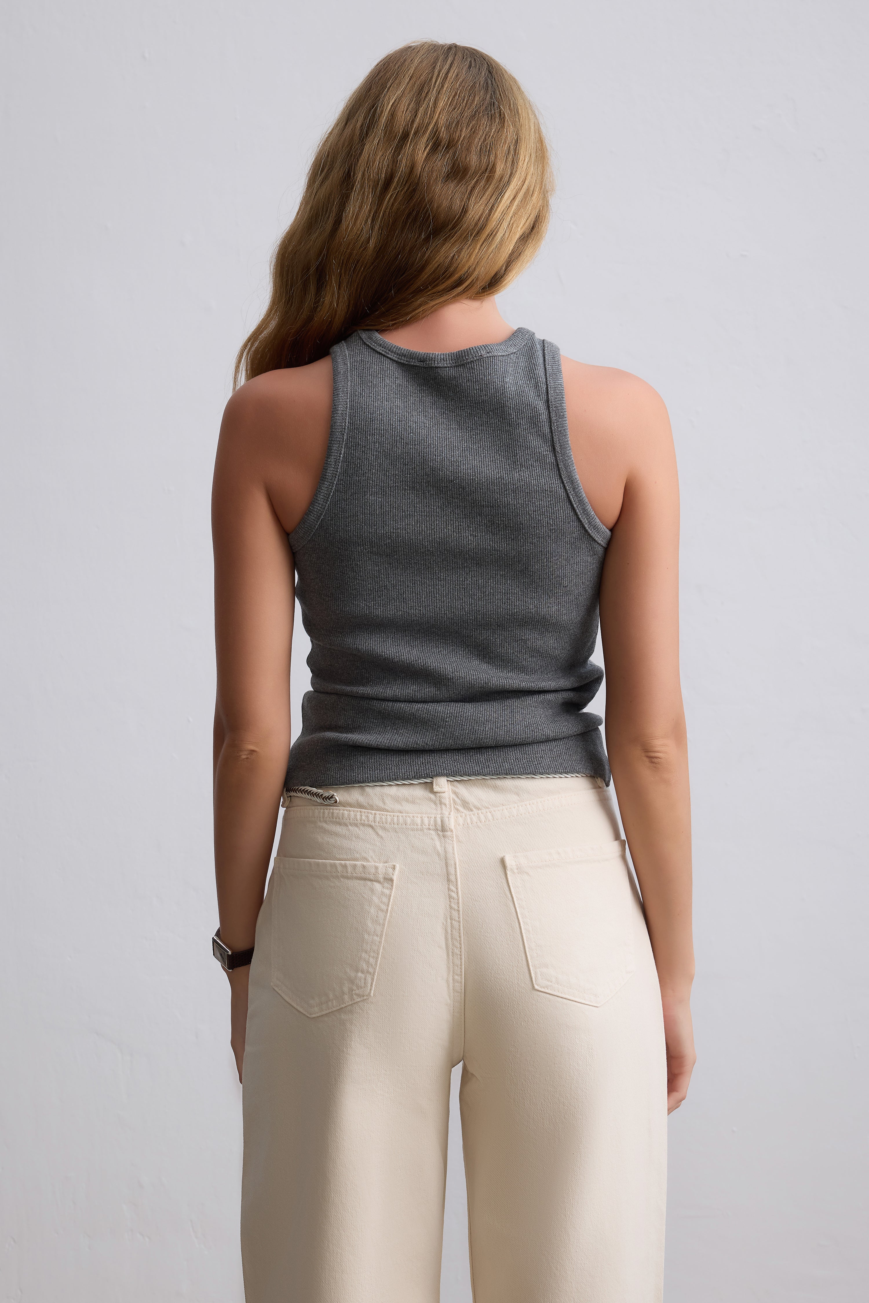 HALTERNECK CROP TOP SMOKED