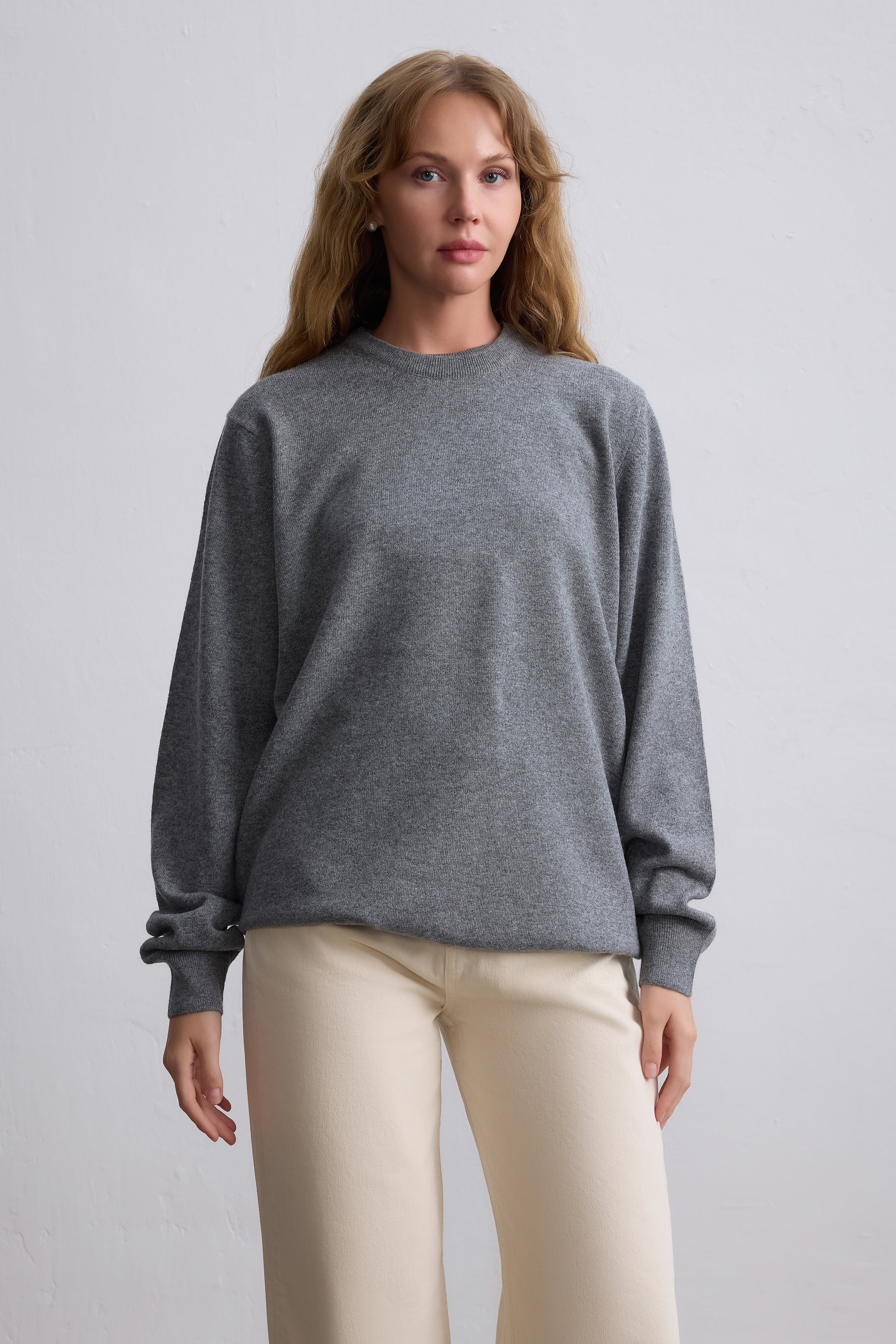 YUN BISIKLET YAKA UNISEX KAZAK GRI