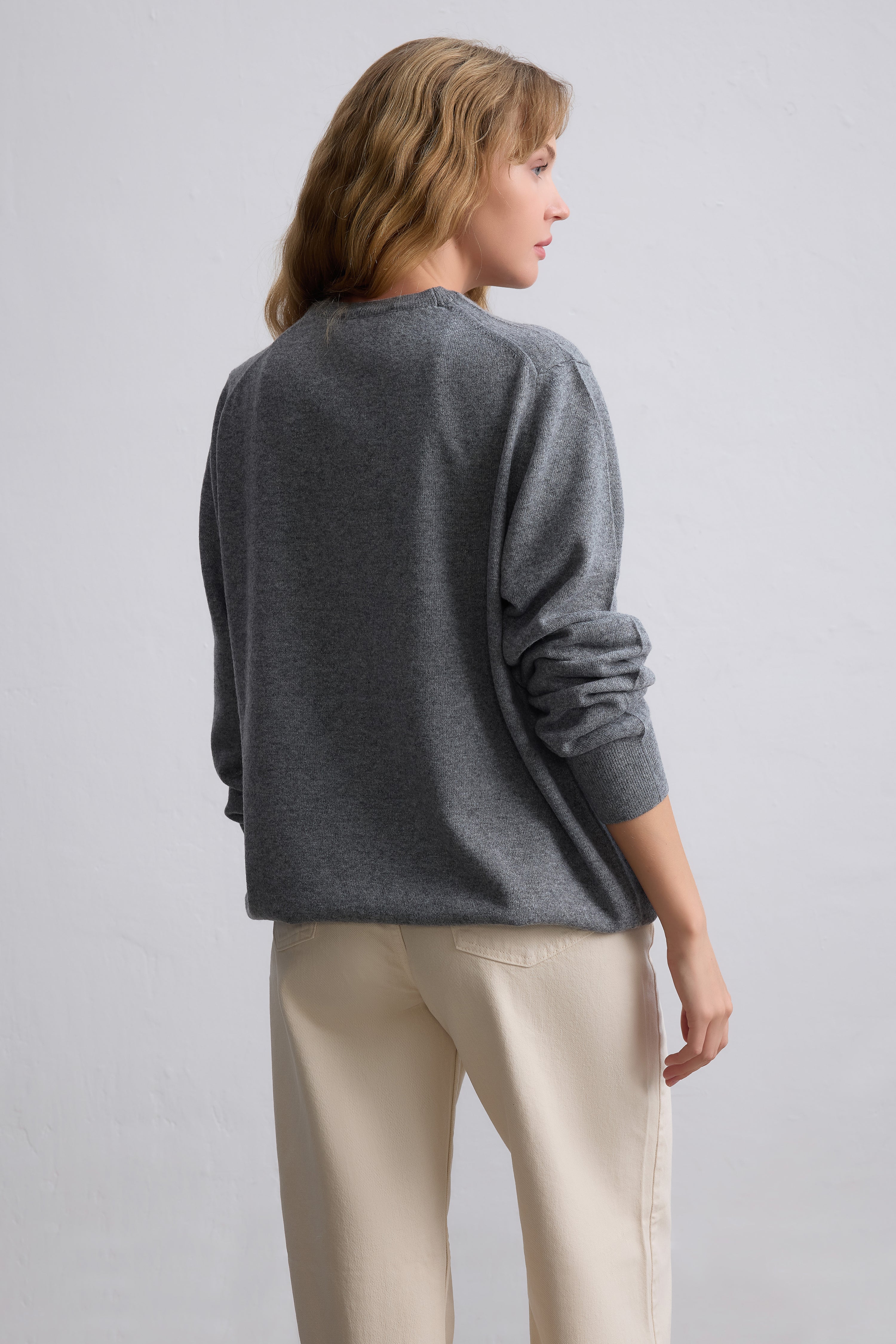 YUN BISIKLET YAKA UNISEX KAZAK GRI