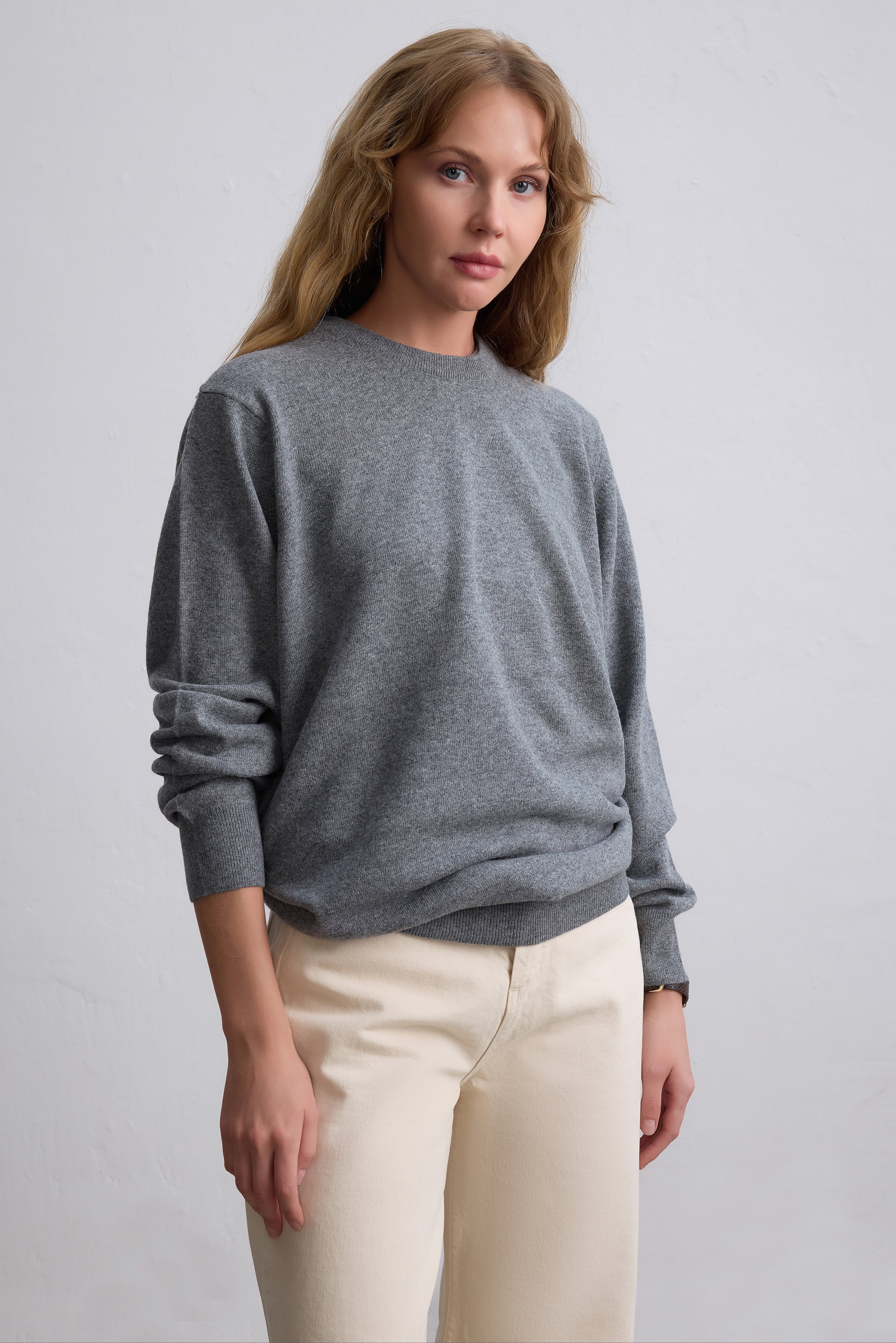 YUN BISIKLET YAKA UNISEX KAZAK GRI