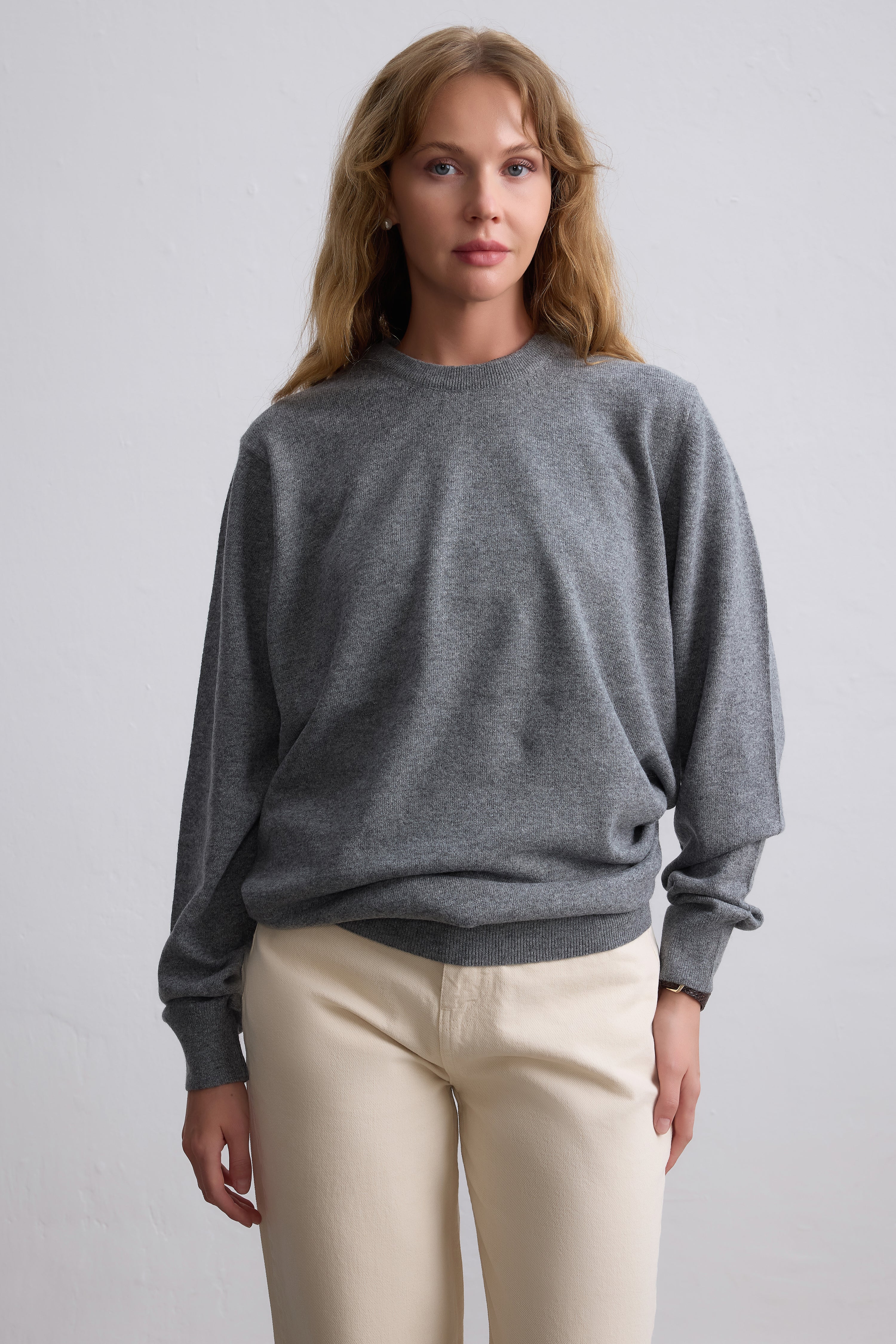 YUN BISIKLET YAKA UNISEX KAZAK GRI