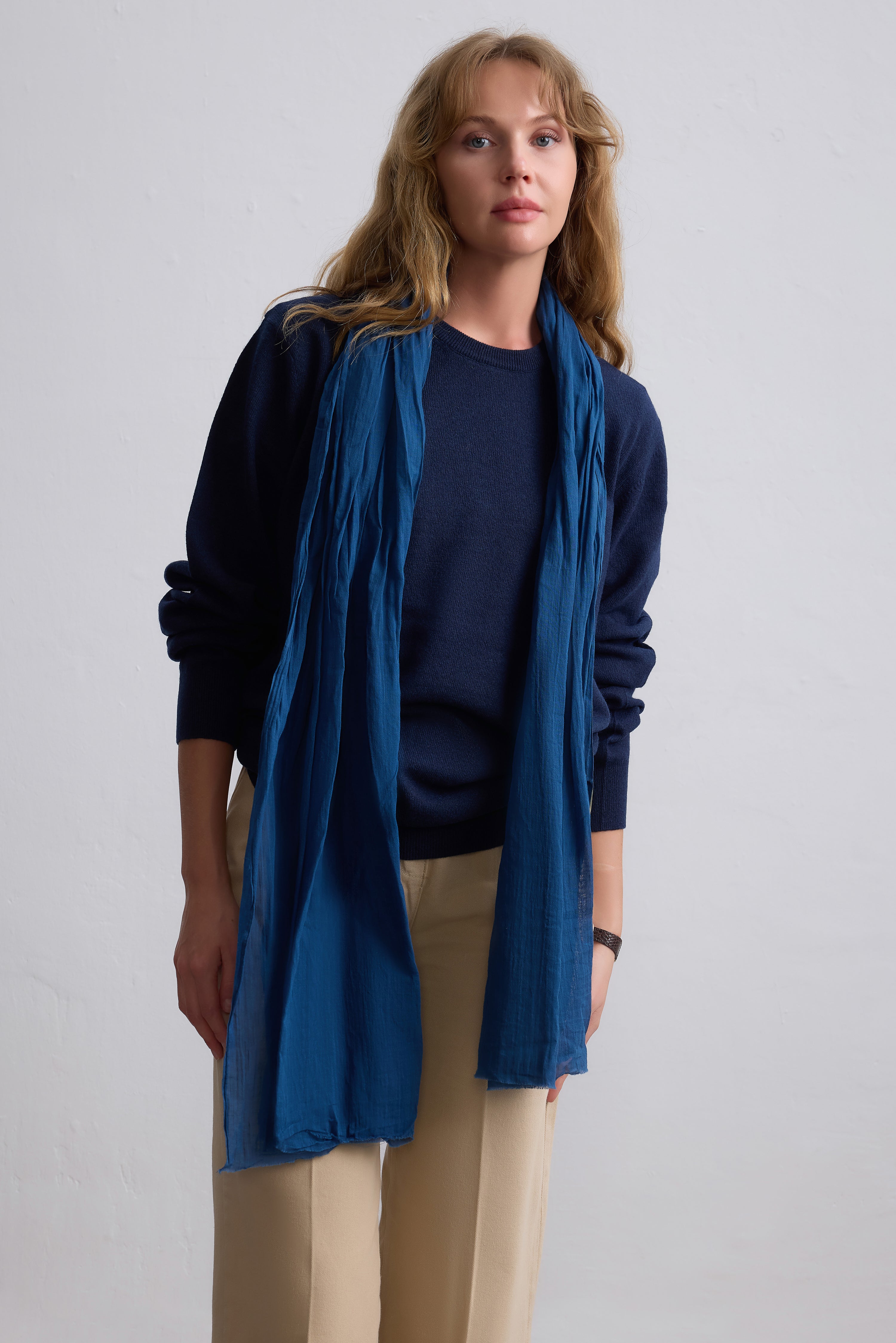 Indigo Denim Blue Organik Pamuk Handmade Sal
