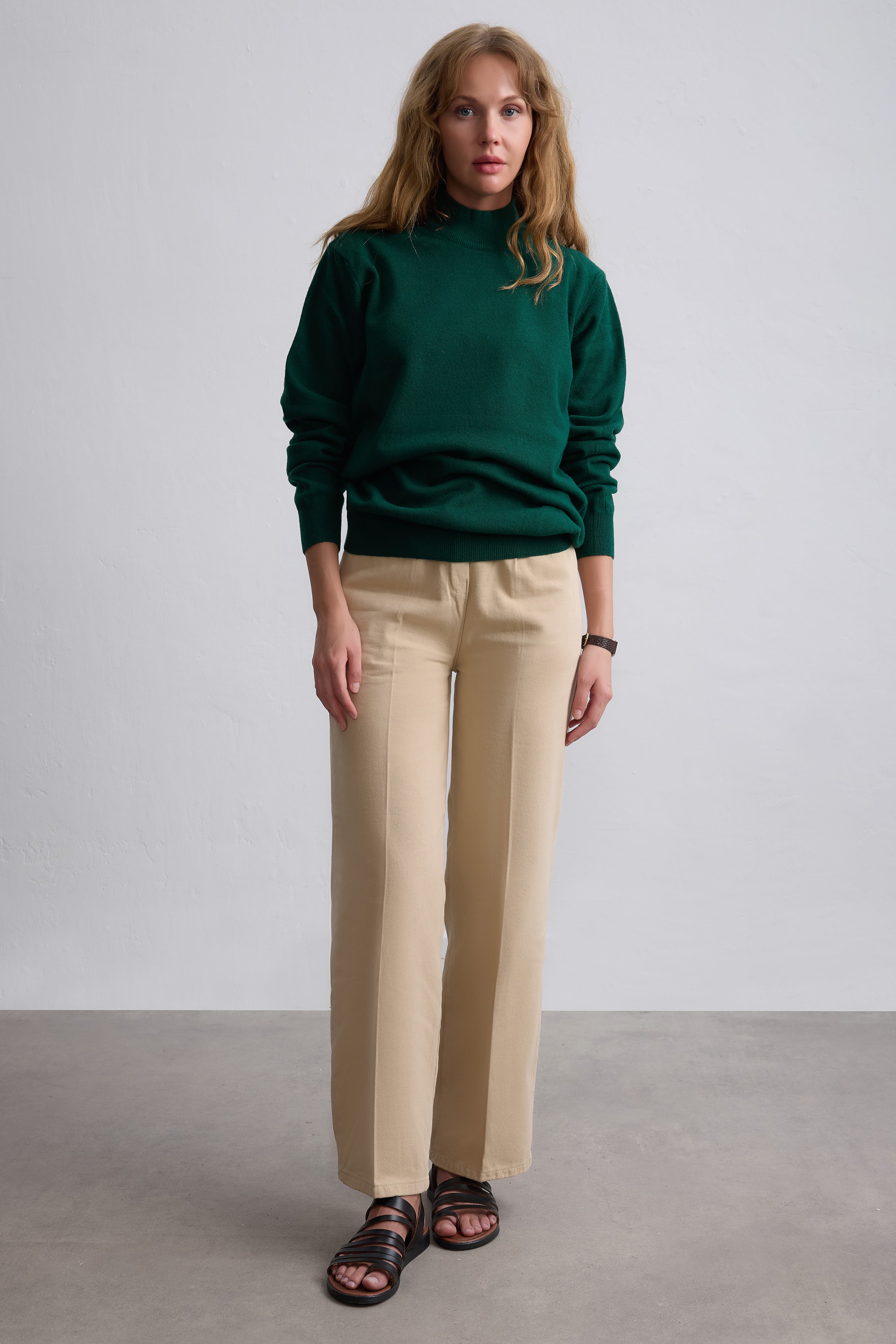 YUN BALIKCI YAKA UNISEX KAZAK YESIL