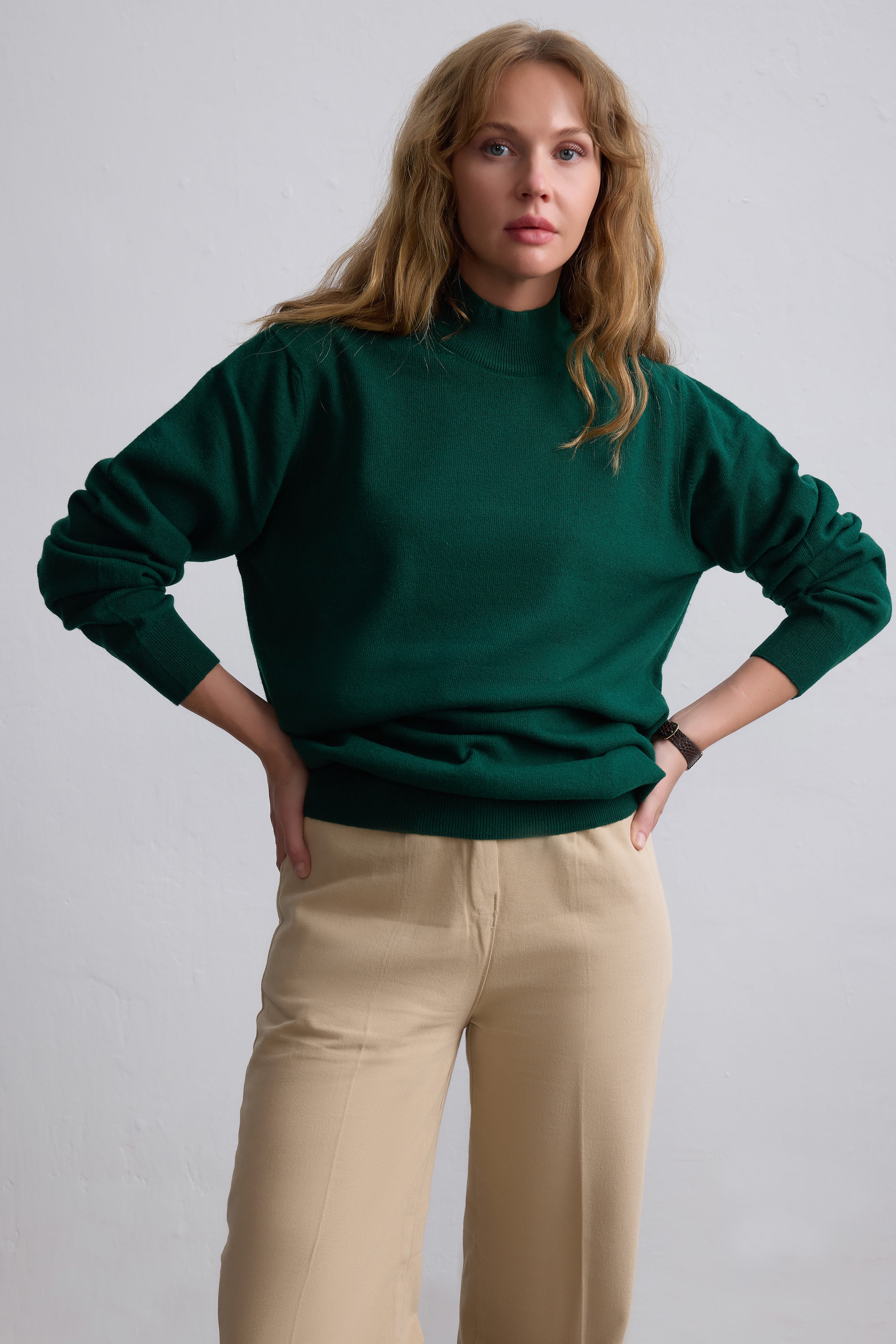 YUN BALIKCI YAKA UNISEX KAZAK YESIL