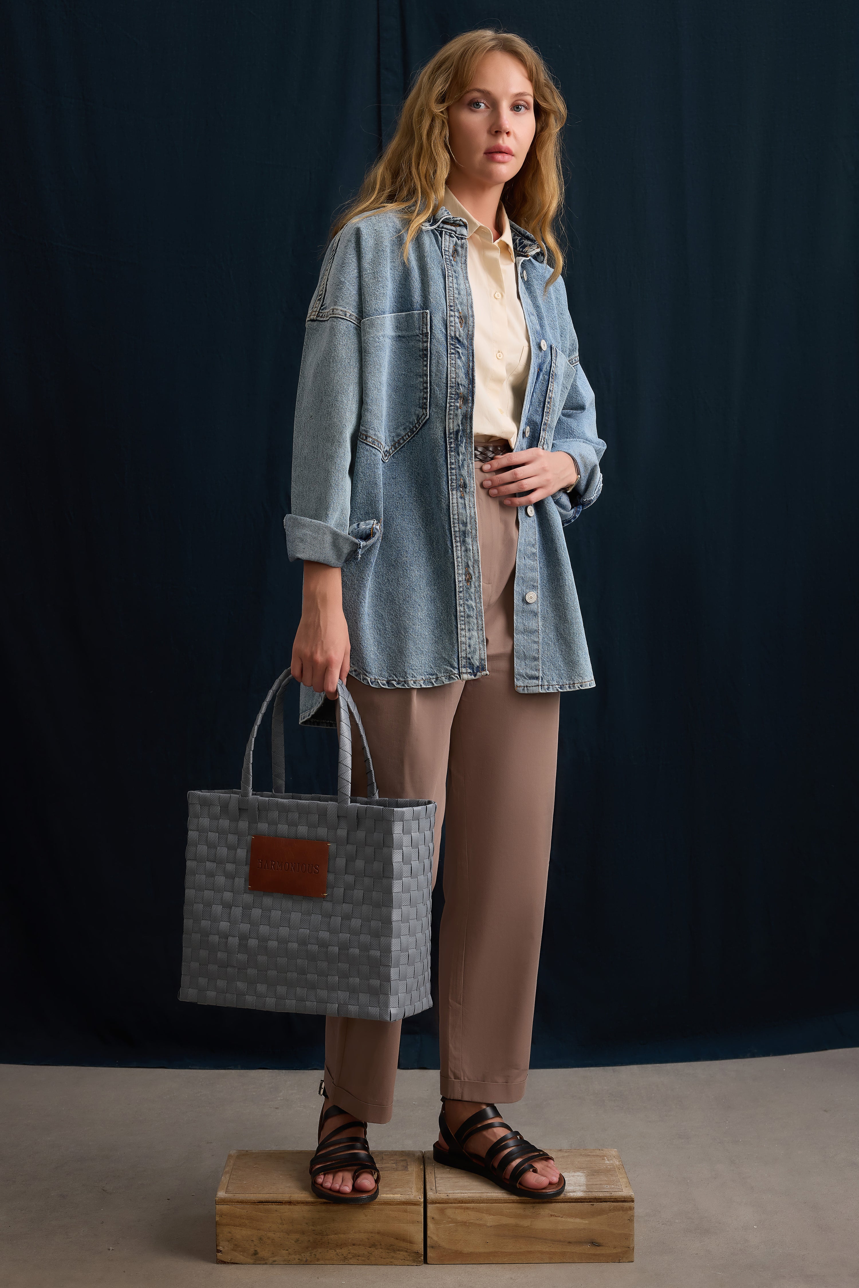 Örgü Ice Grey Tote Bag