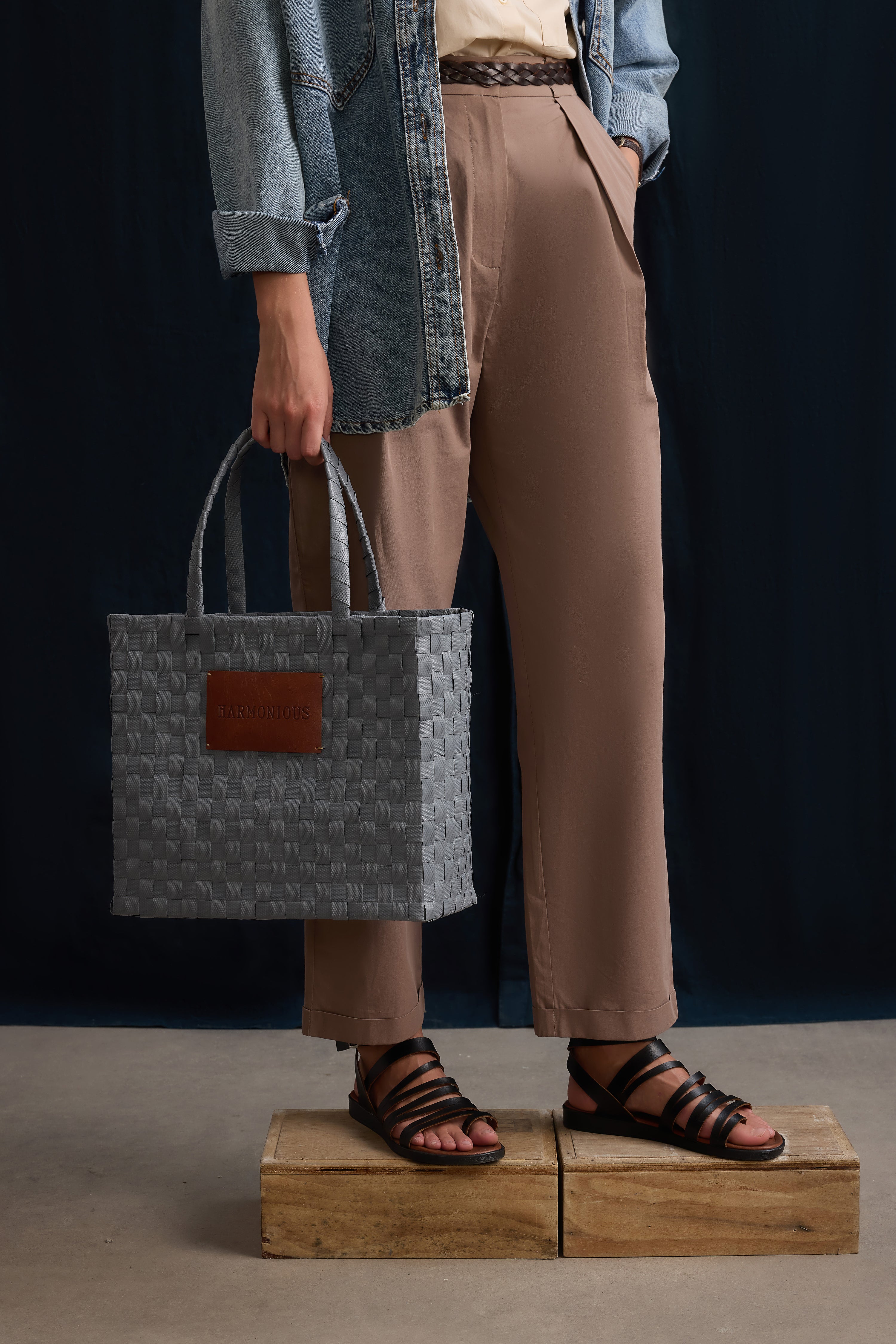 Örgü Ice Grey Tote Bag