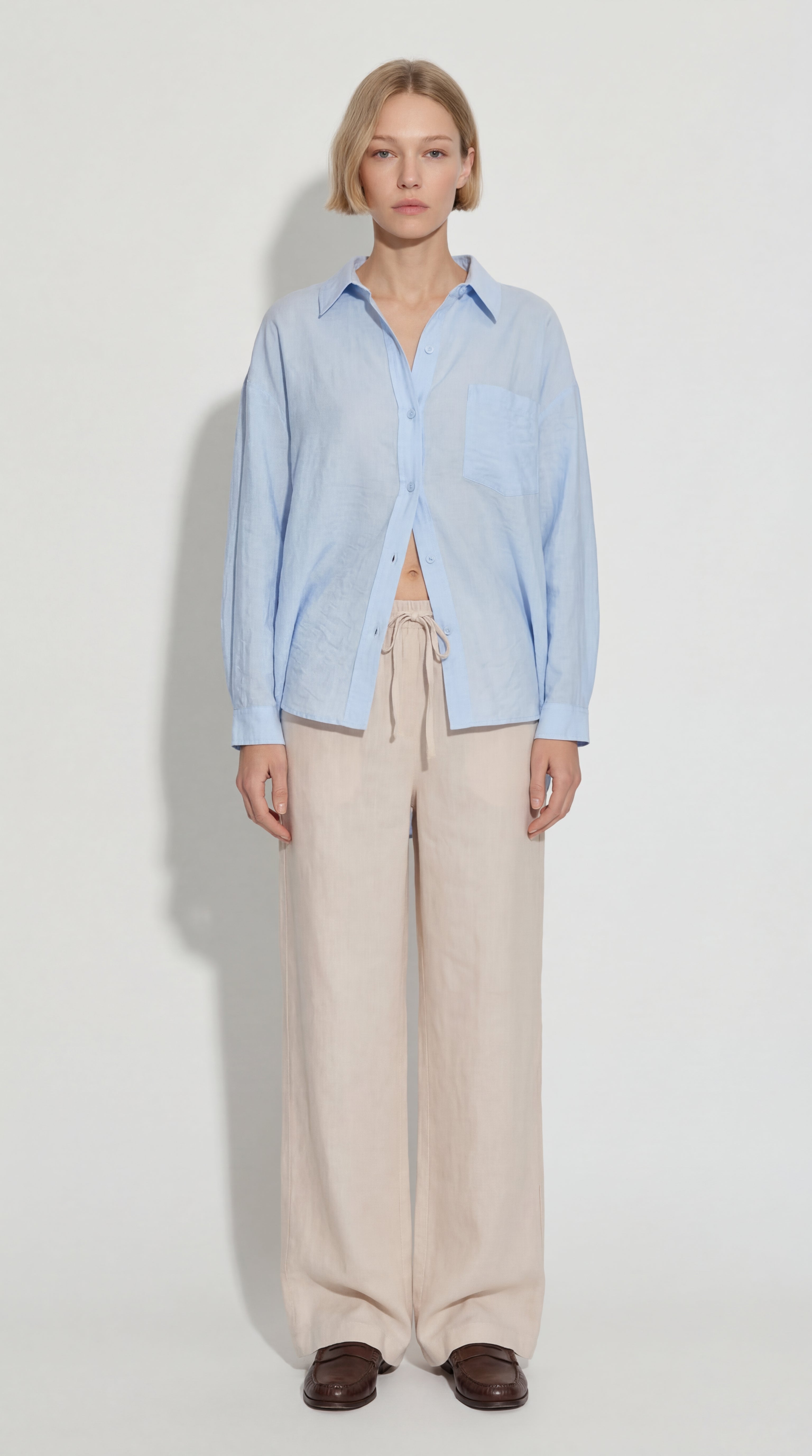 TEXTURED POCKET TENS SHIRT BLUE