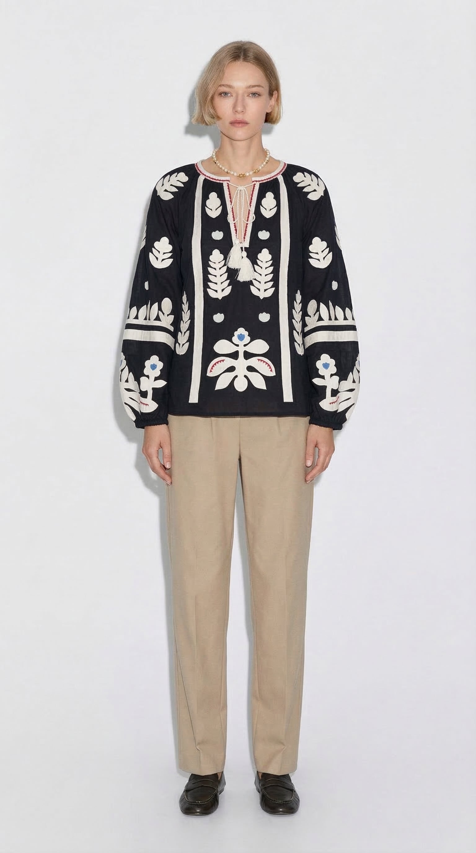 CAPE NAKISLI BLUZ SIYAH