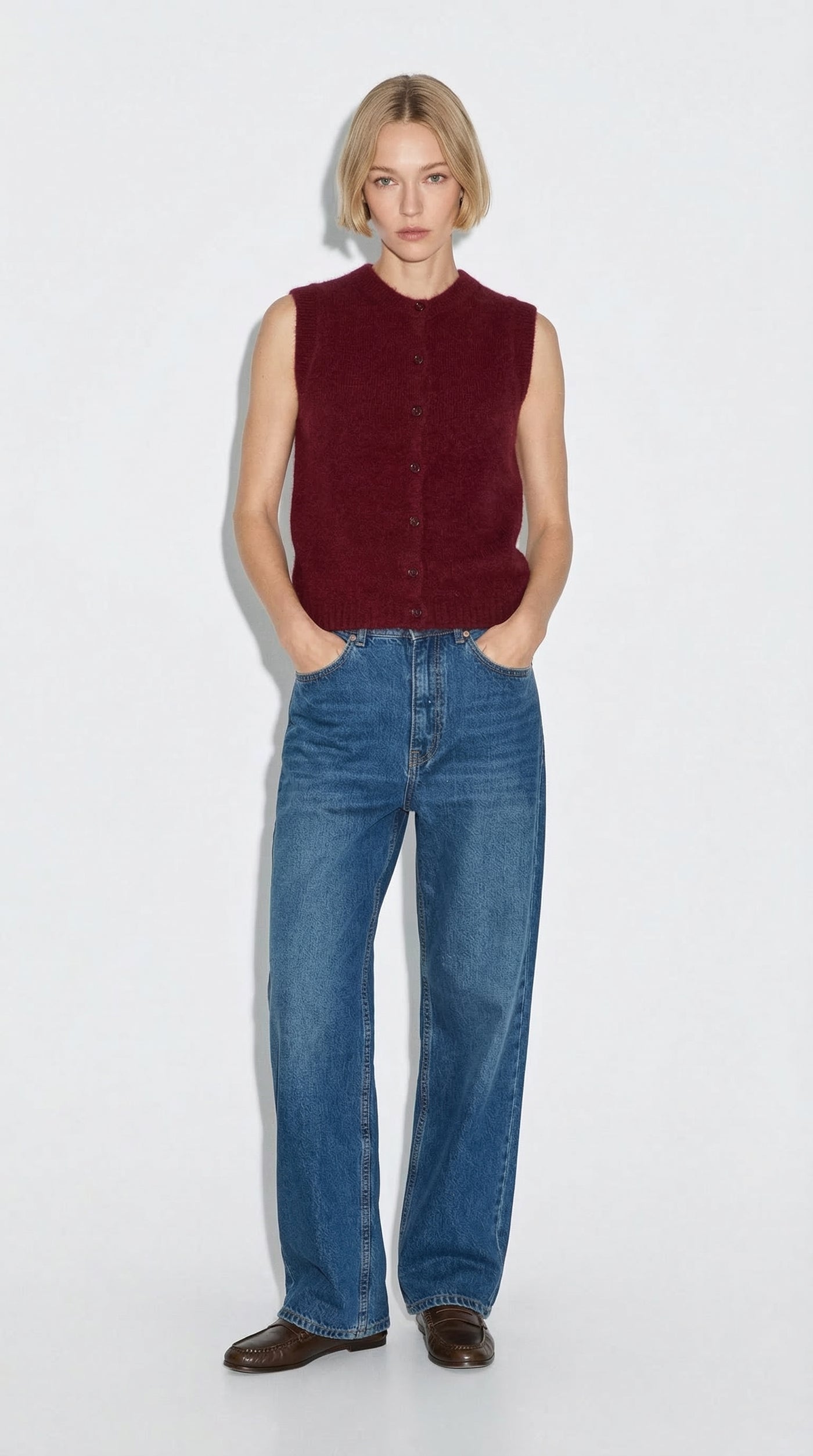 WIDE LEG BALLOON FIT JEAN VINTAGE BLEU