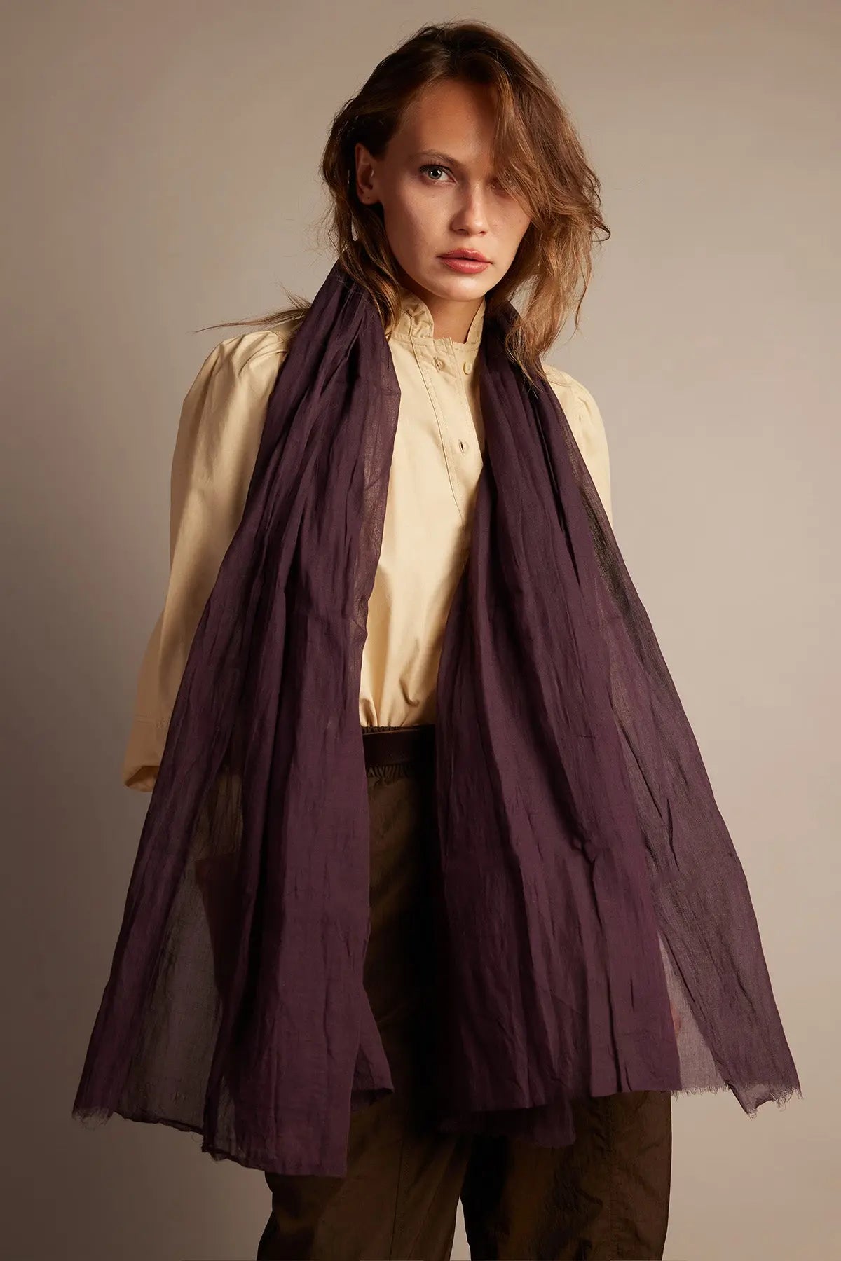 LAVANDER ORGANİK PAMUK HANDMADE ŞAL HARMONIOUS