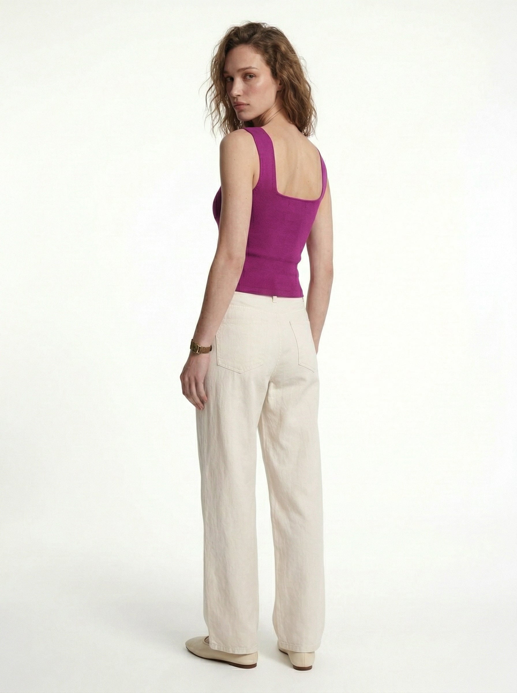 SQUARE COLLAR KNITWEAR BLOUSE MURDU