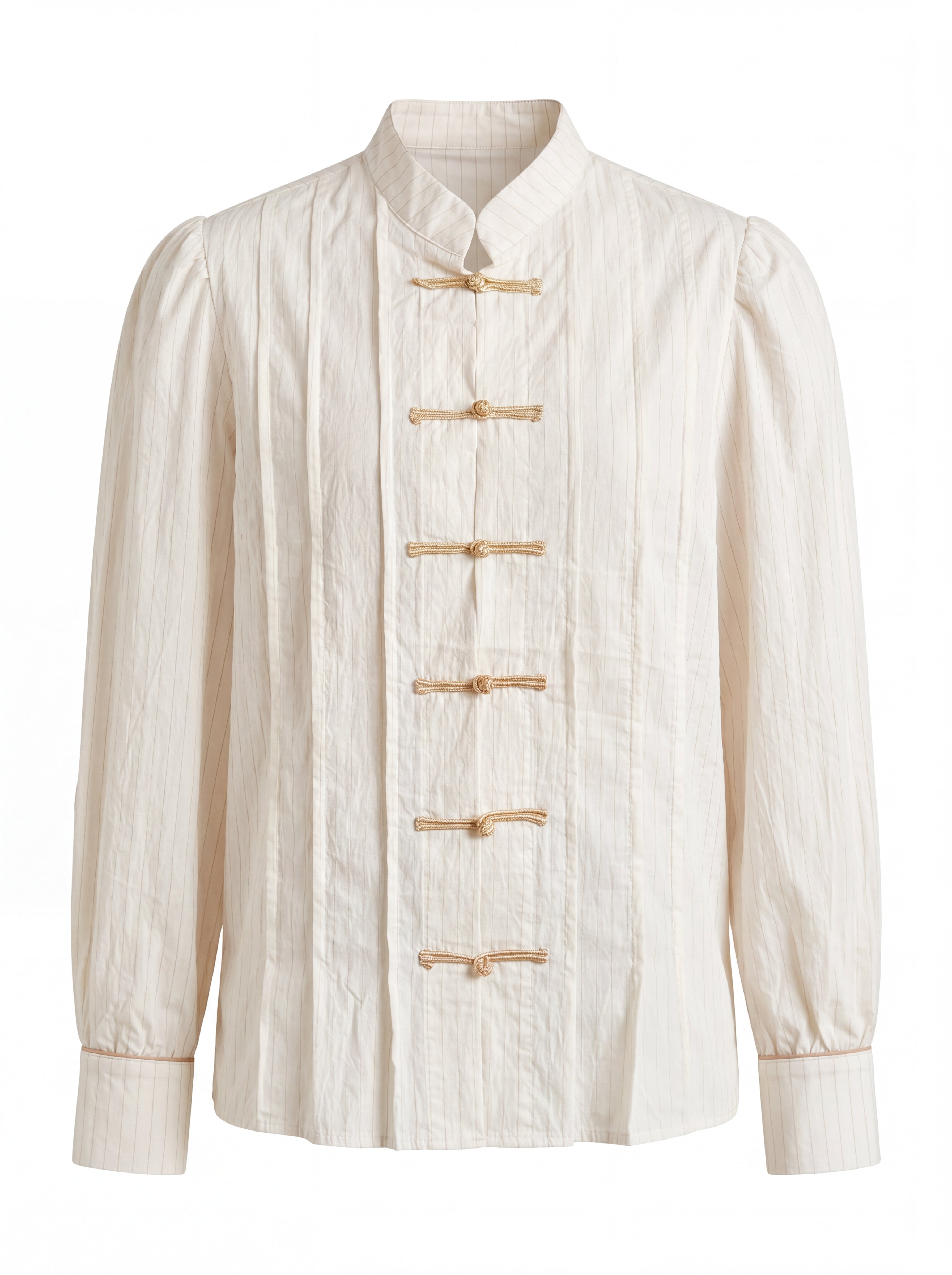 HAKIM YAKA CIZGILI GOMLEK CEKET KREM