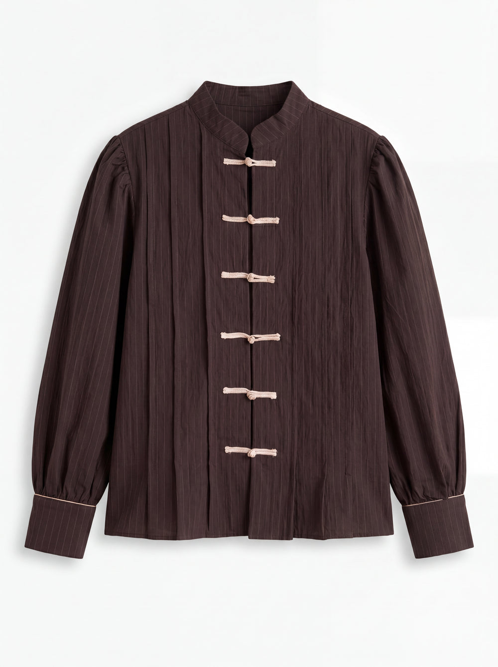 HAKIM YAKA CIZGILI GOMLEK CEKET KAHVE