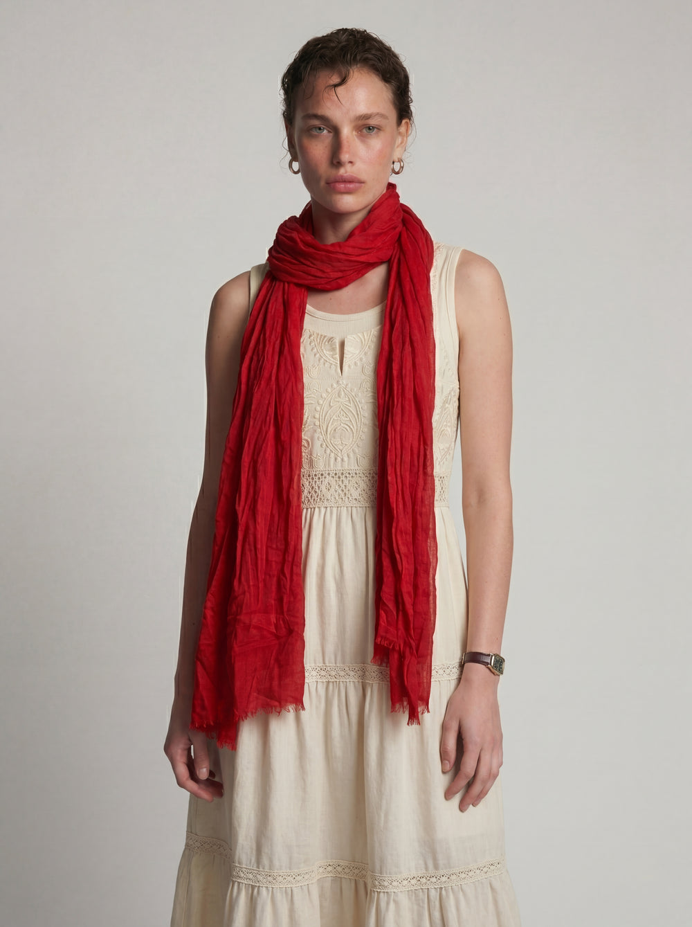 CHRISTMAS RED ORGANIK PAMUK HANDMADE SAL