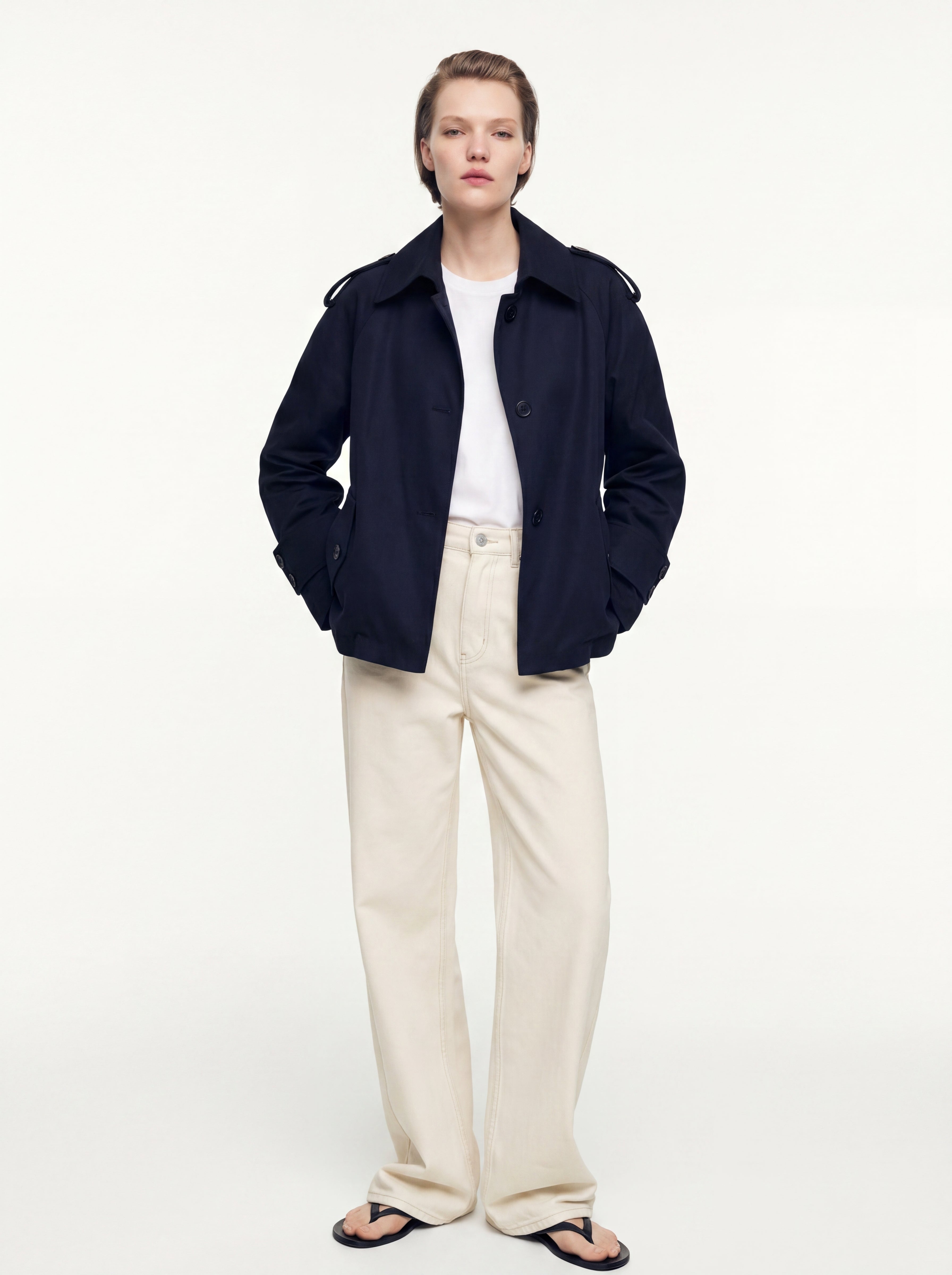 KEMERLI TRENÇKOT LACIVERT