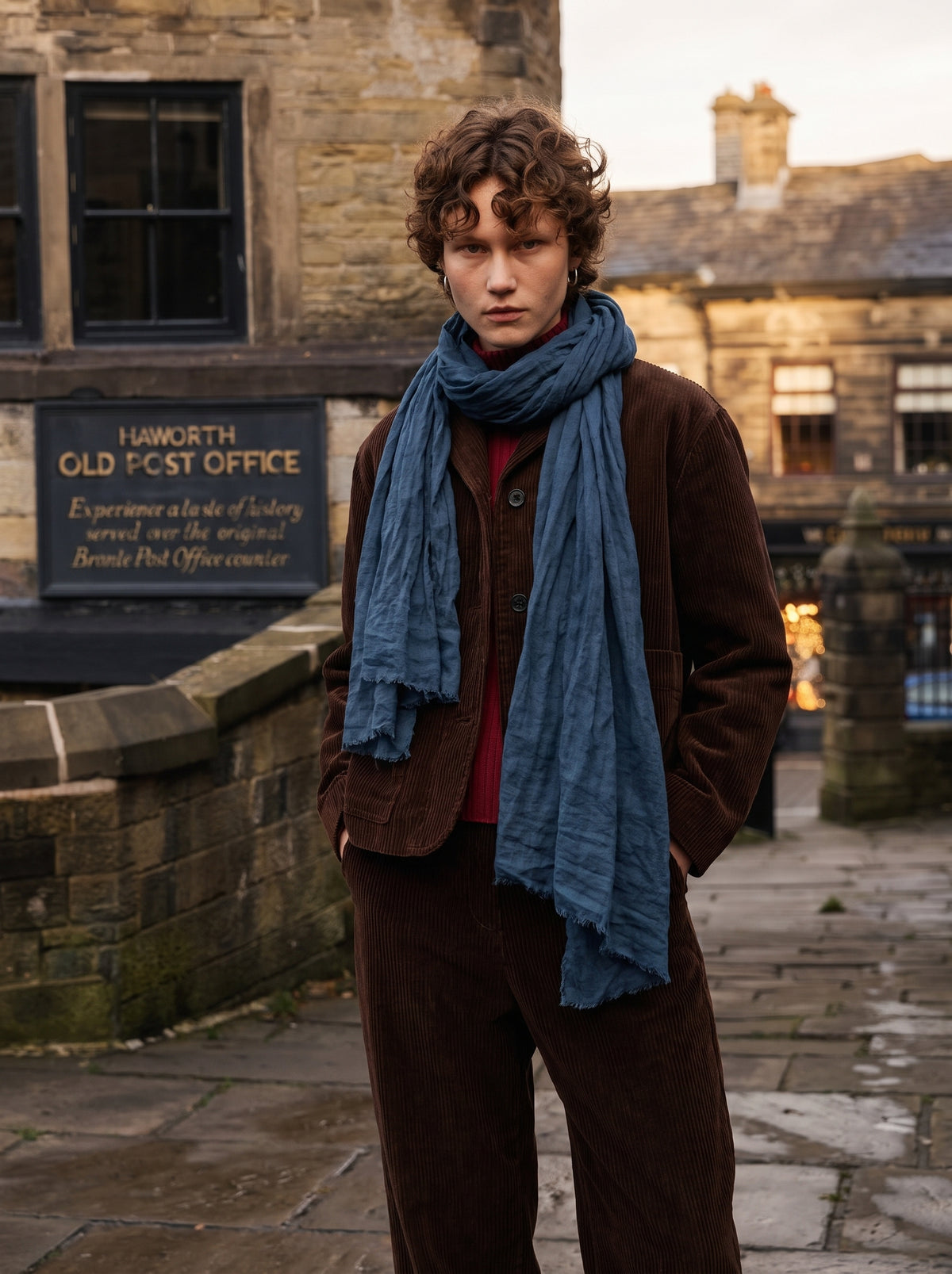 Vintage Blue organik pamuk Sal — HARMONIOUS AW26 The Country House
