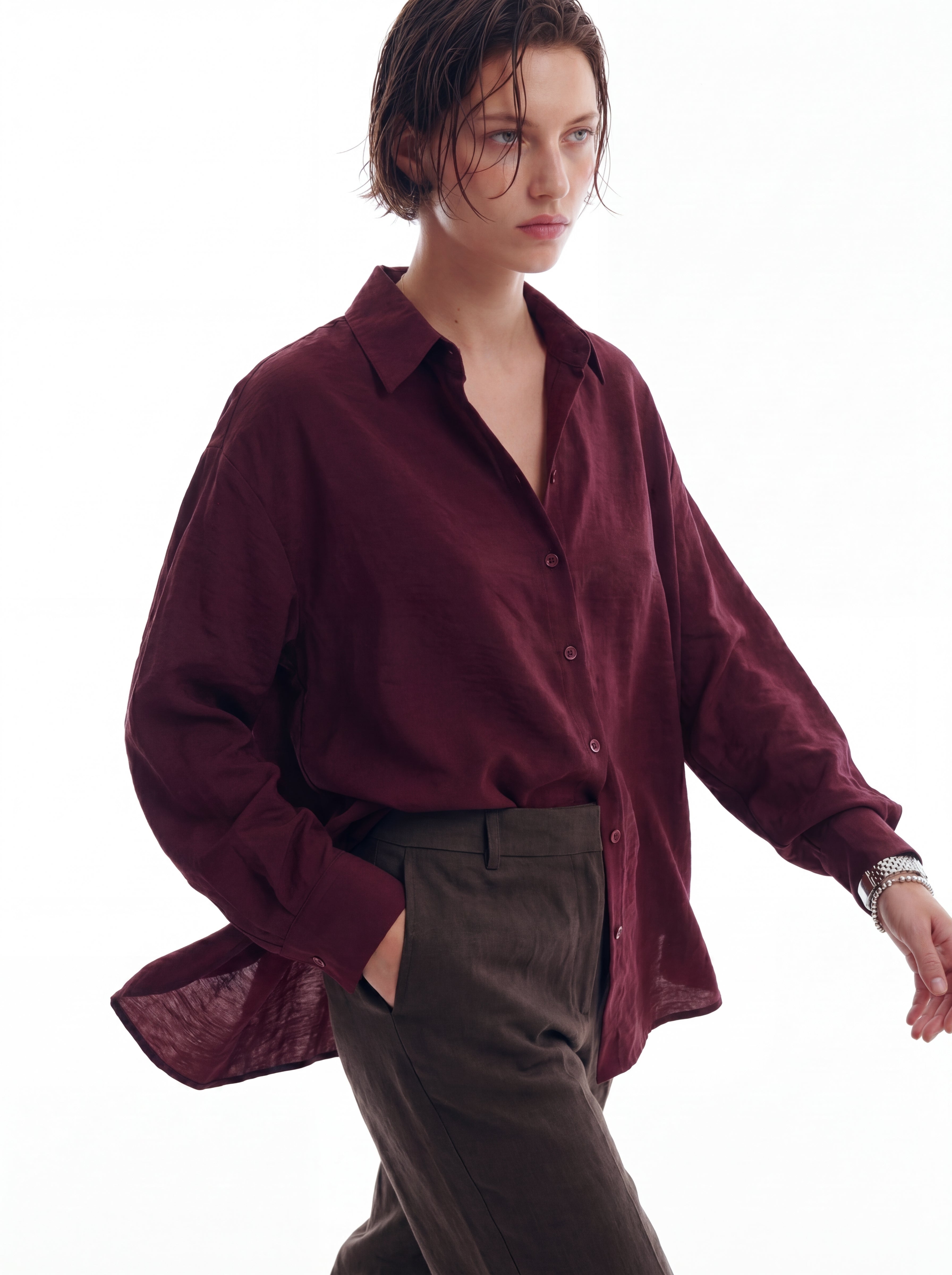 DOKUMLU TENCEL GOMLEK WINE