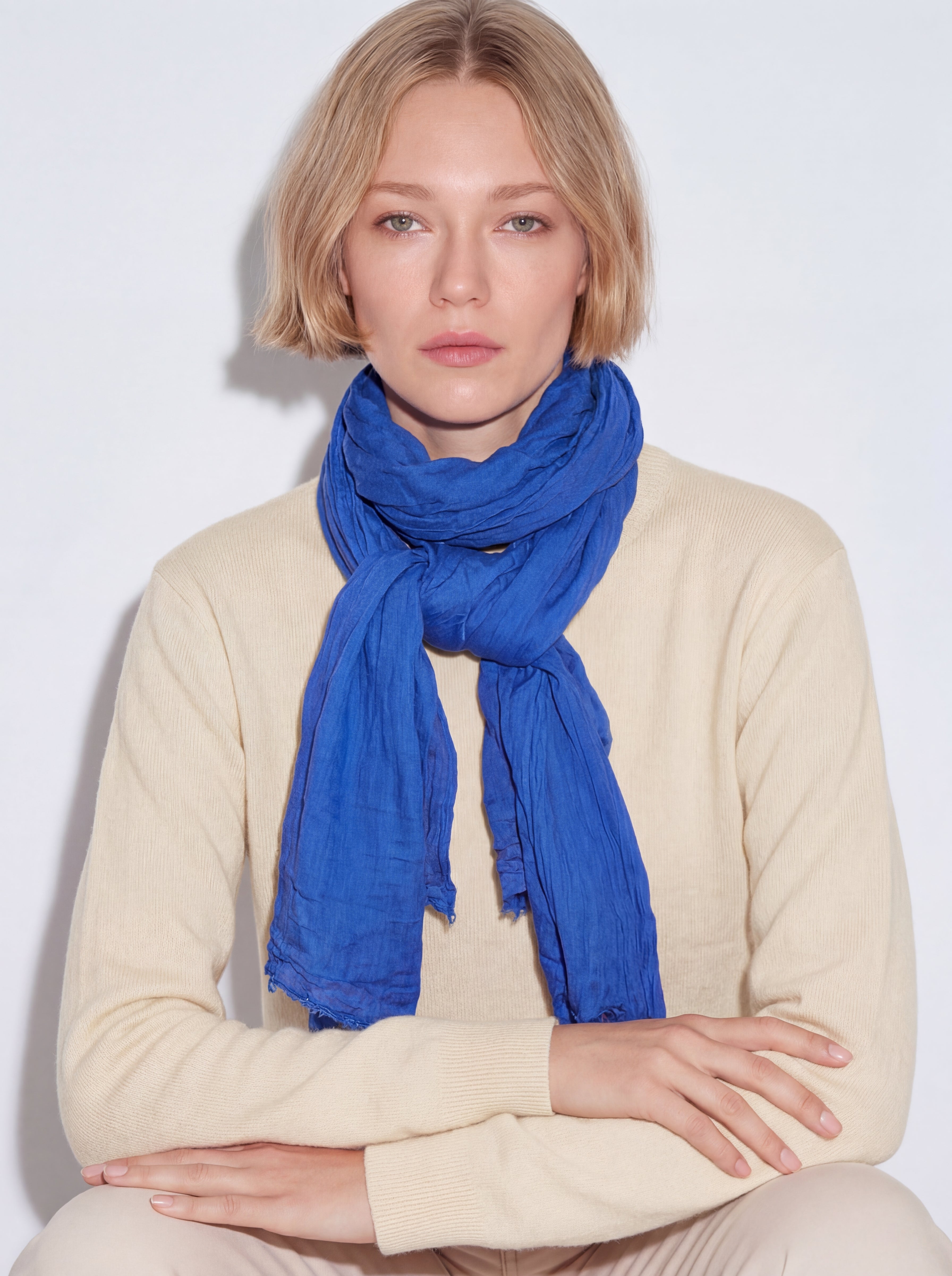 ROYAL BLUE ORGANIK PAMUK HANDMADE SAL