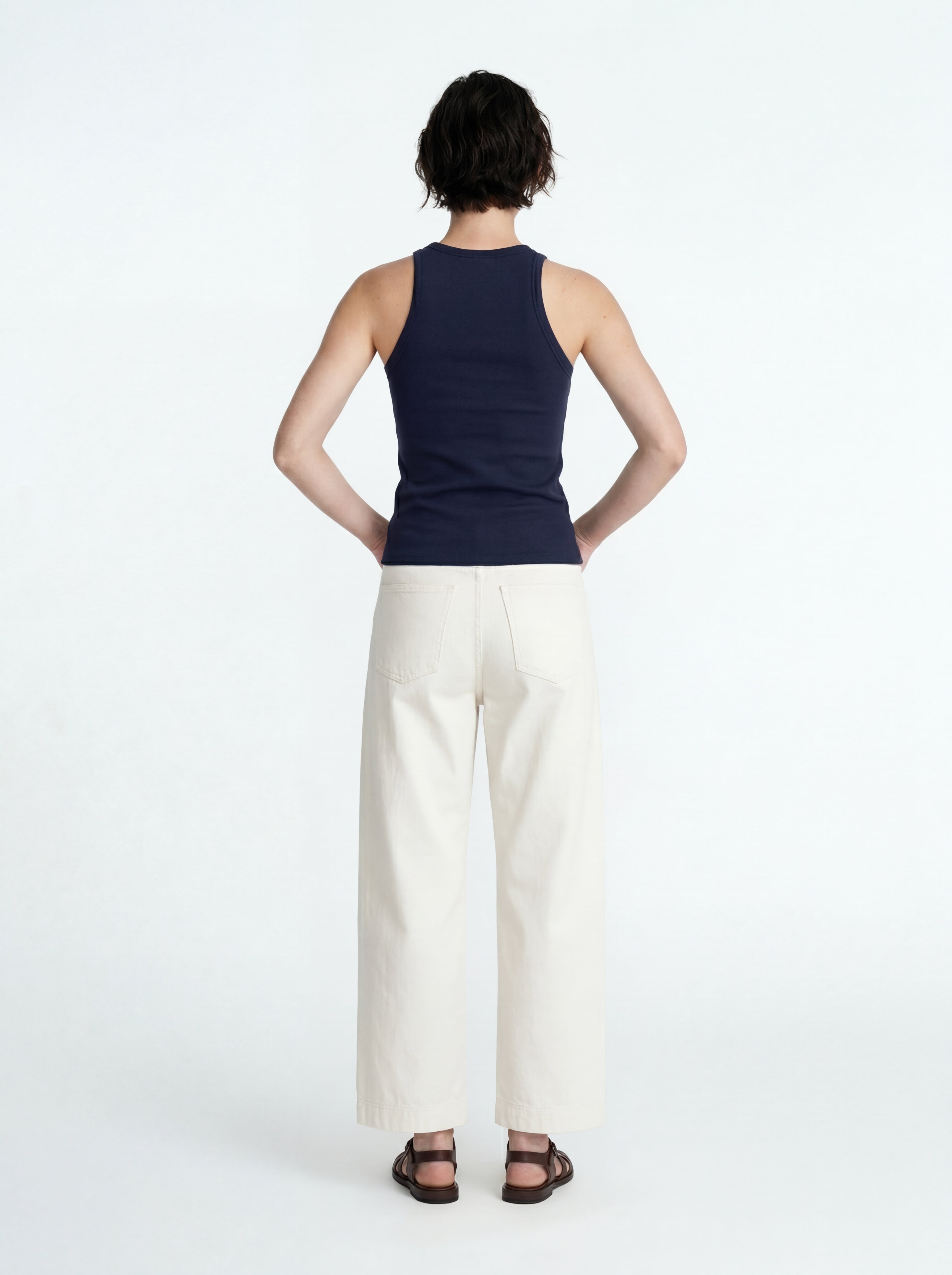 HALTERNECK CROP TOP NAVY BLUE