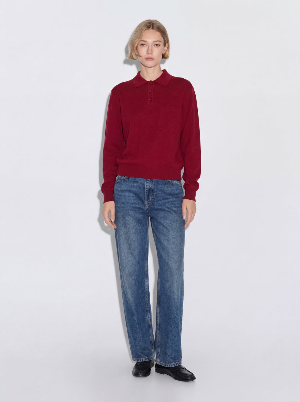 YUN POLO YAKA UNISEX KAZAK CLARET RED