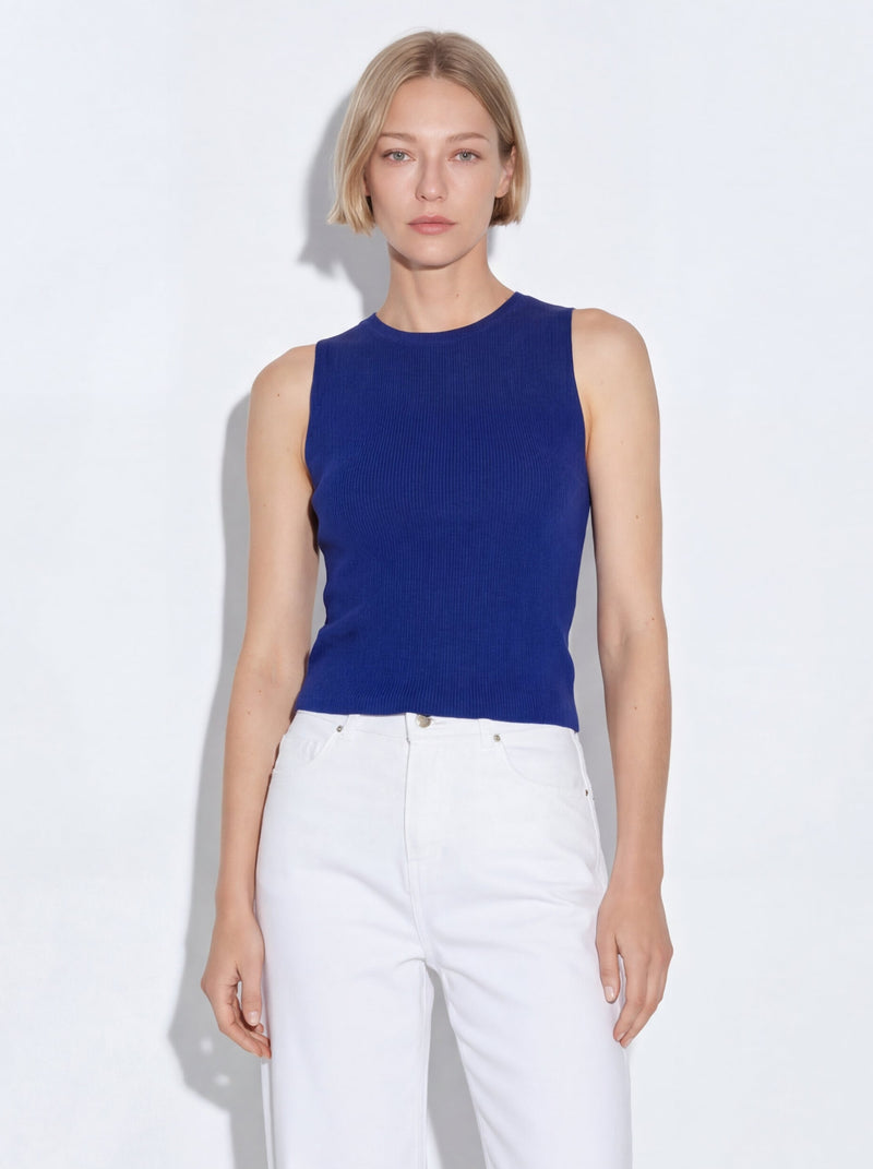 KOLSUZ DOKUMA TRIKO SAKS MAVI