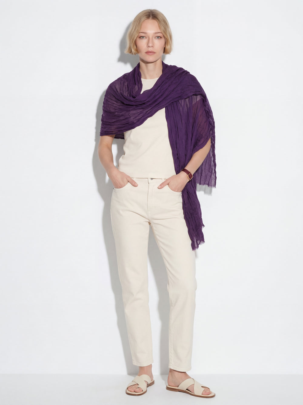 Violette Organic Cotton Handmade Shawl