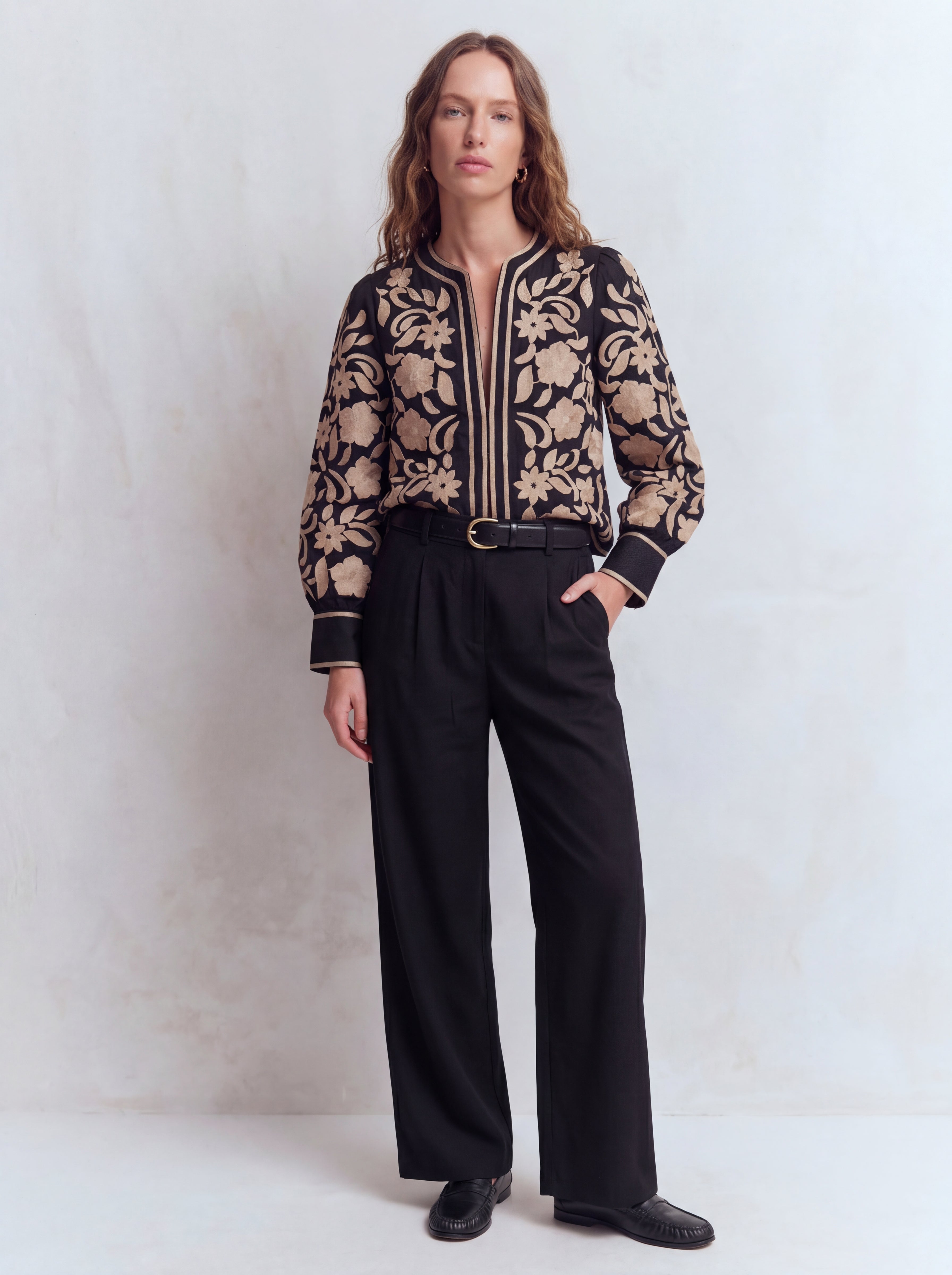 CLAIR DE ROSE EMBROIDERED SHIRT