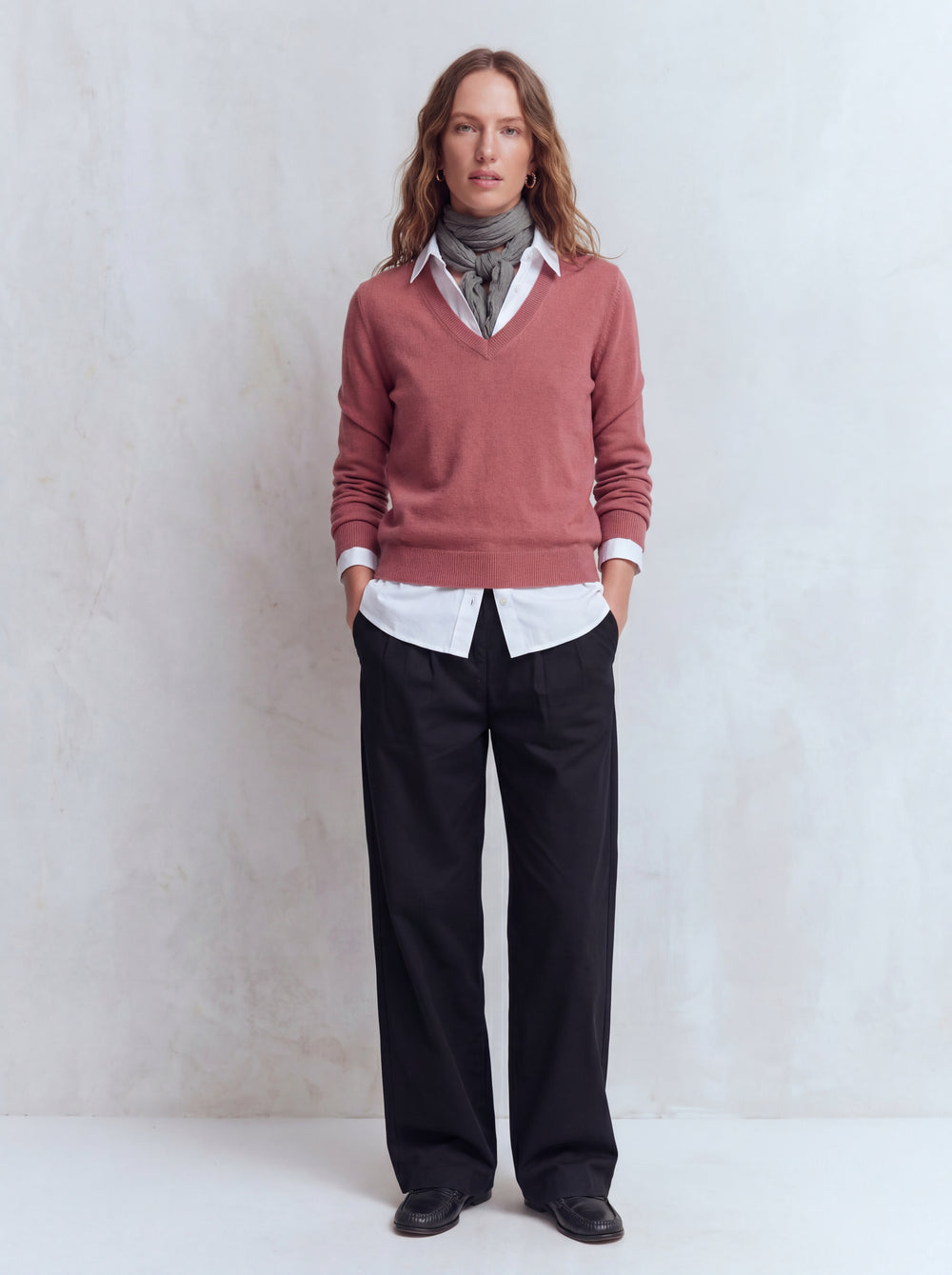 SOFT GREY ORGANIK PAMUK KARE FULAR