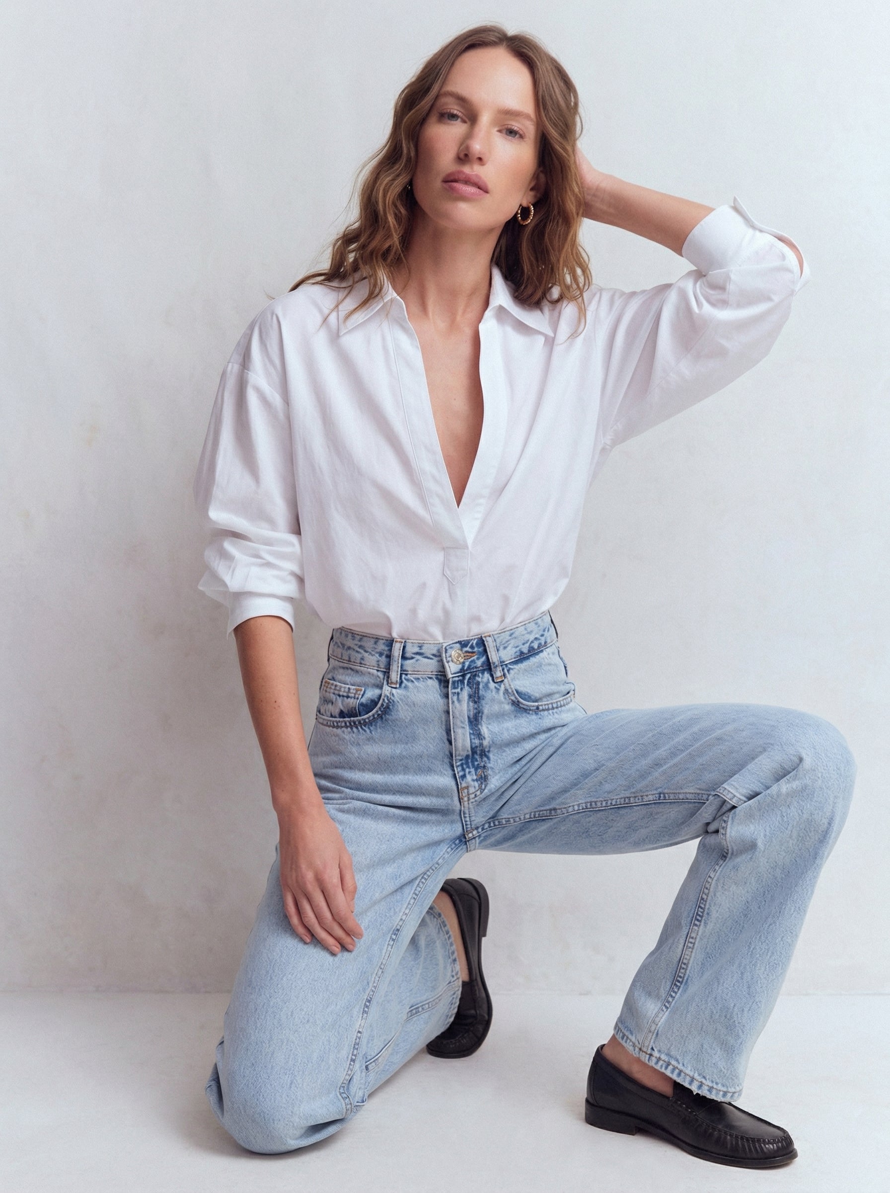 STRAIGHT FIT YUKSEK BEL BORU PACA JEAN LIGHT BLUE