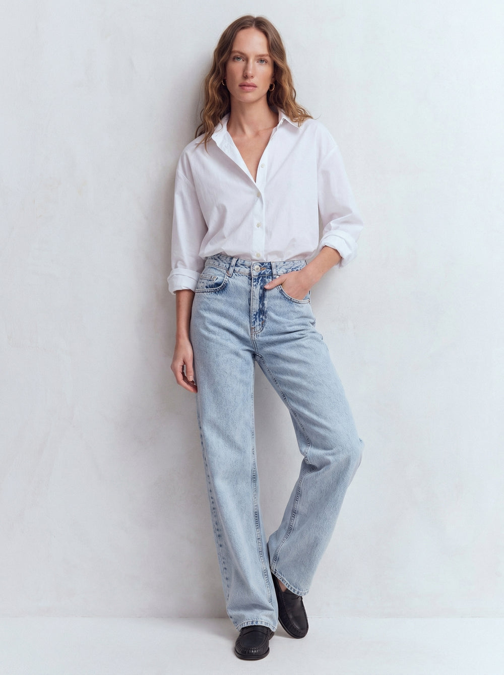 STRAIGHT FIT YUKSEK BEL BORU PACA JEAN LIGHT BLUE