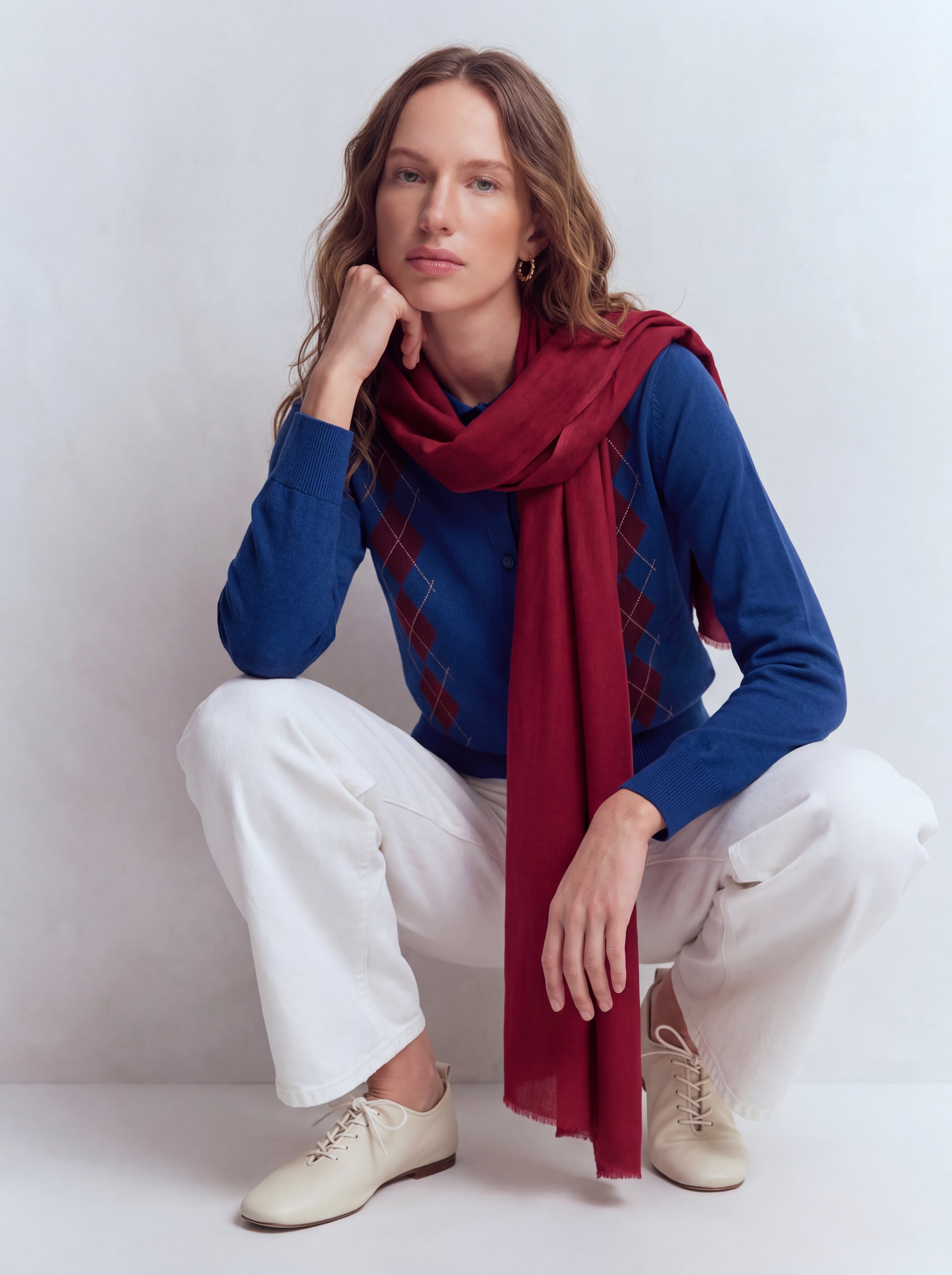BRITISH RED ORGANIK PAMUK HANDMADE SAL