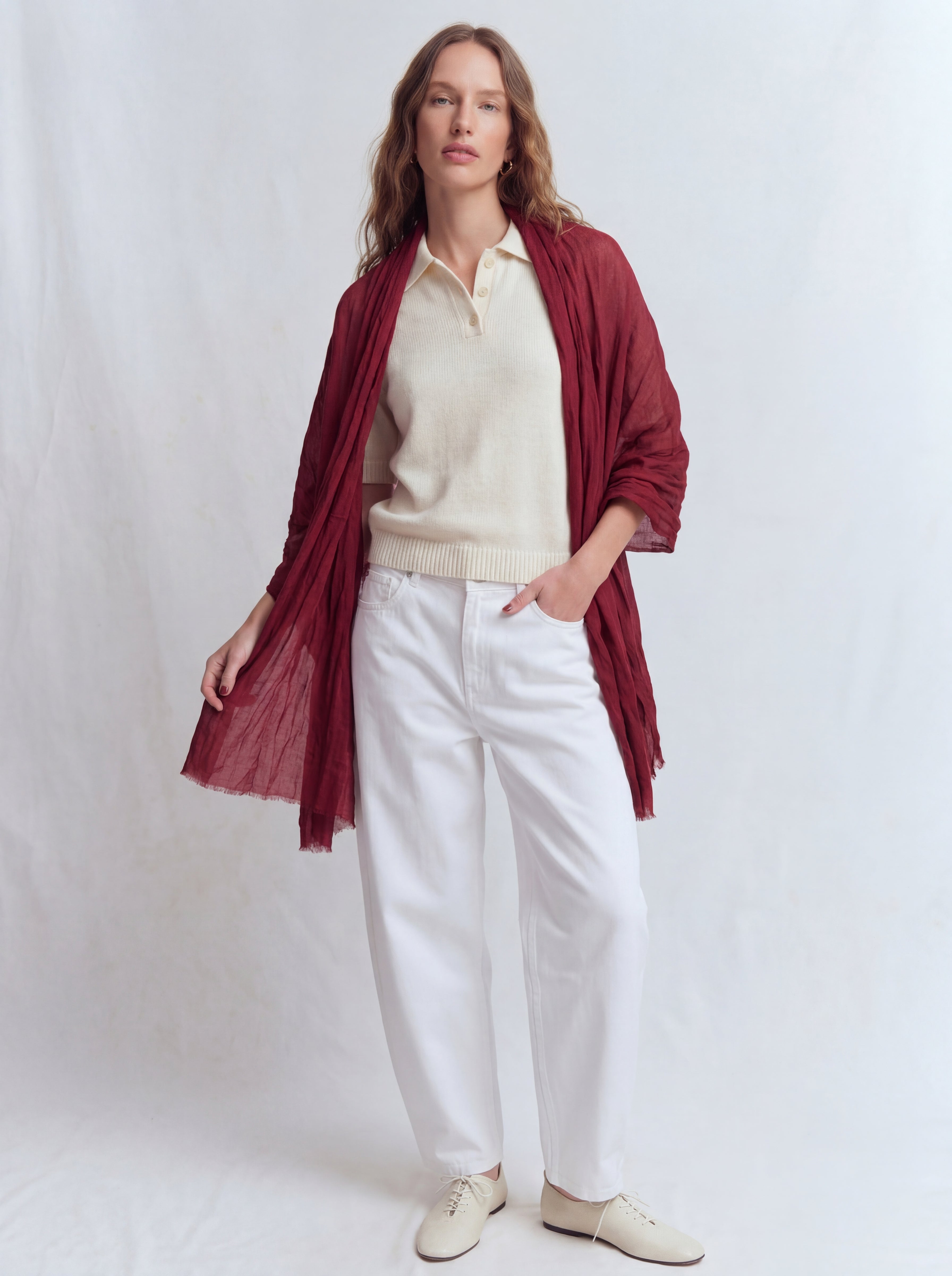 BRITISH RED ORGANIK PAMUK HANDMADE SAL
