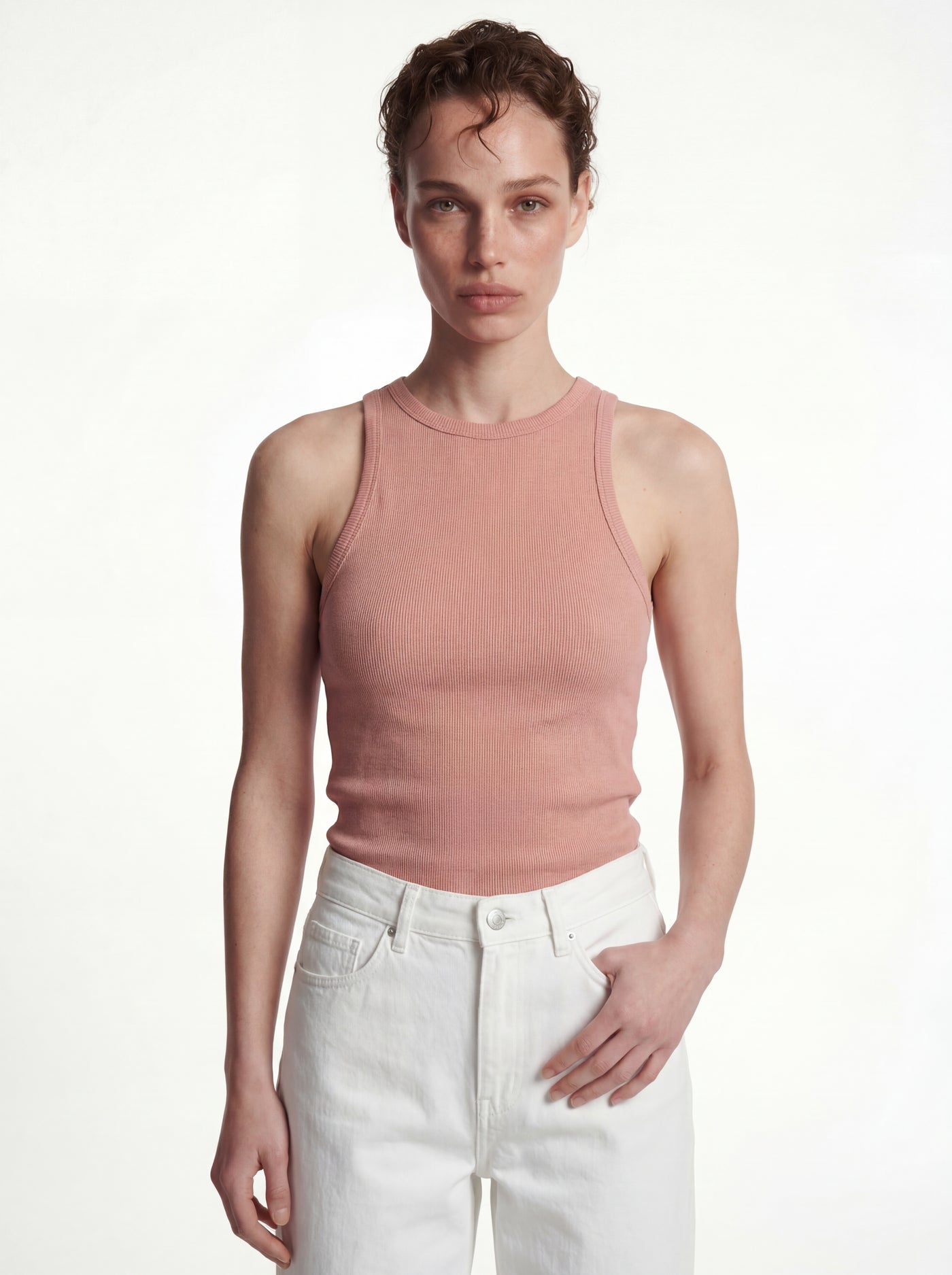 HALTER YAKA CROP TOP ROSE