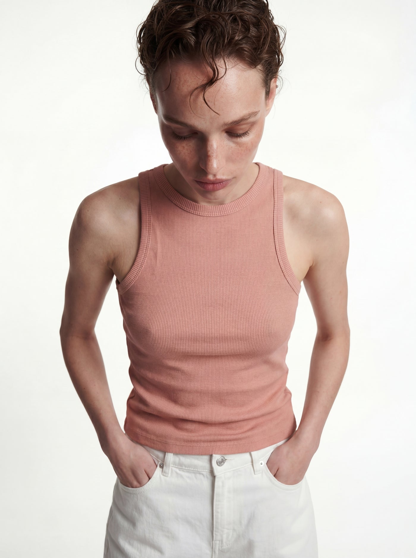 HALTER YAKA CROP TOP ROSE