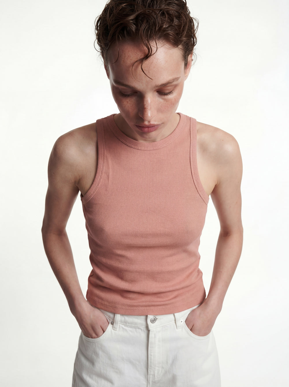 HALTER YAKA CROP TOP ROSE