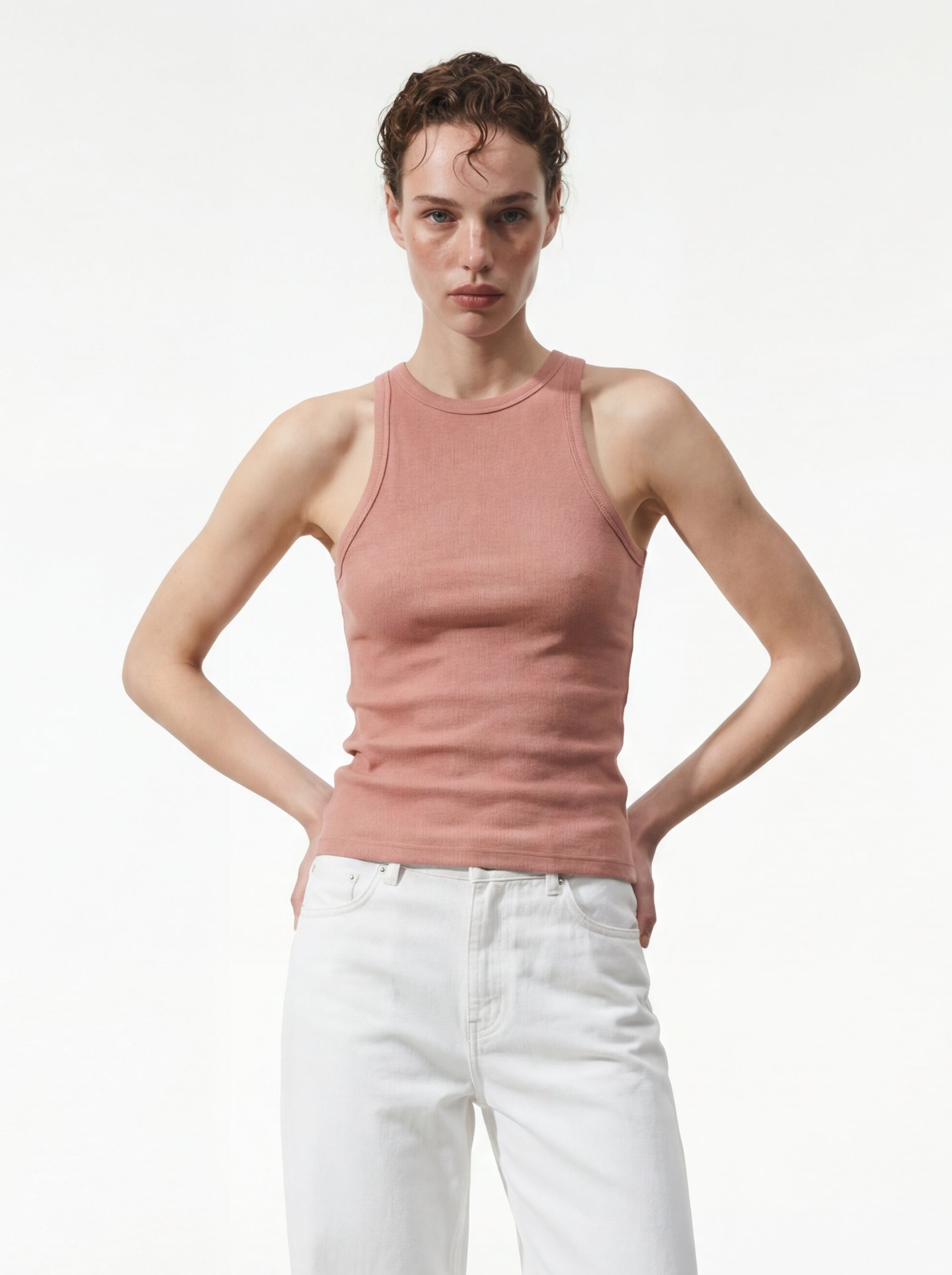 HALTER YAKA CROP TOP ROSE