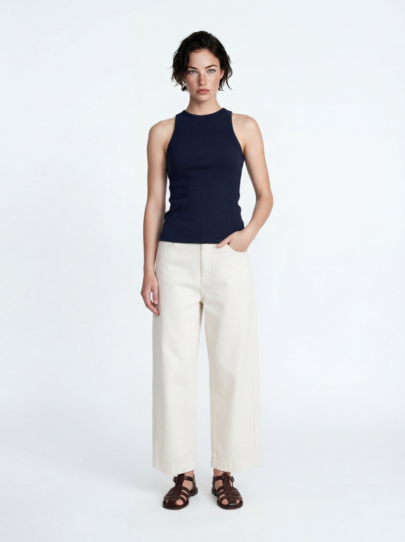 HALTER YAKA CROP TOP LACIVERT