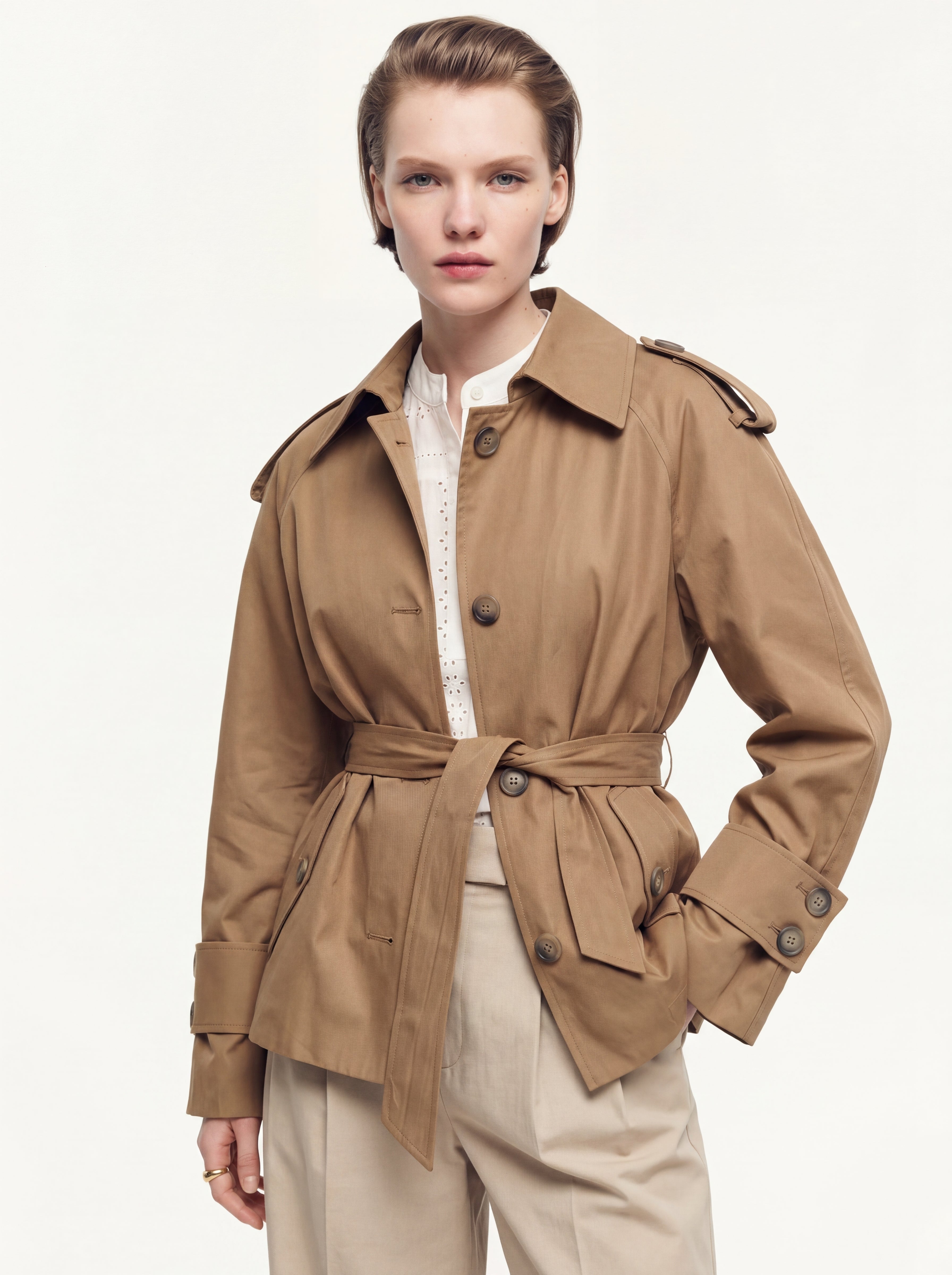 KEMERLI TRENÇKOT CAMEL