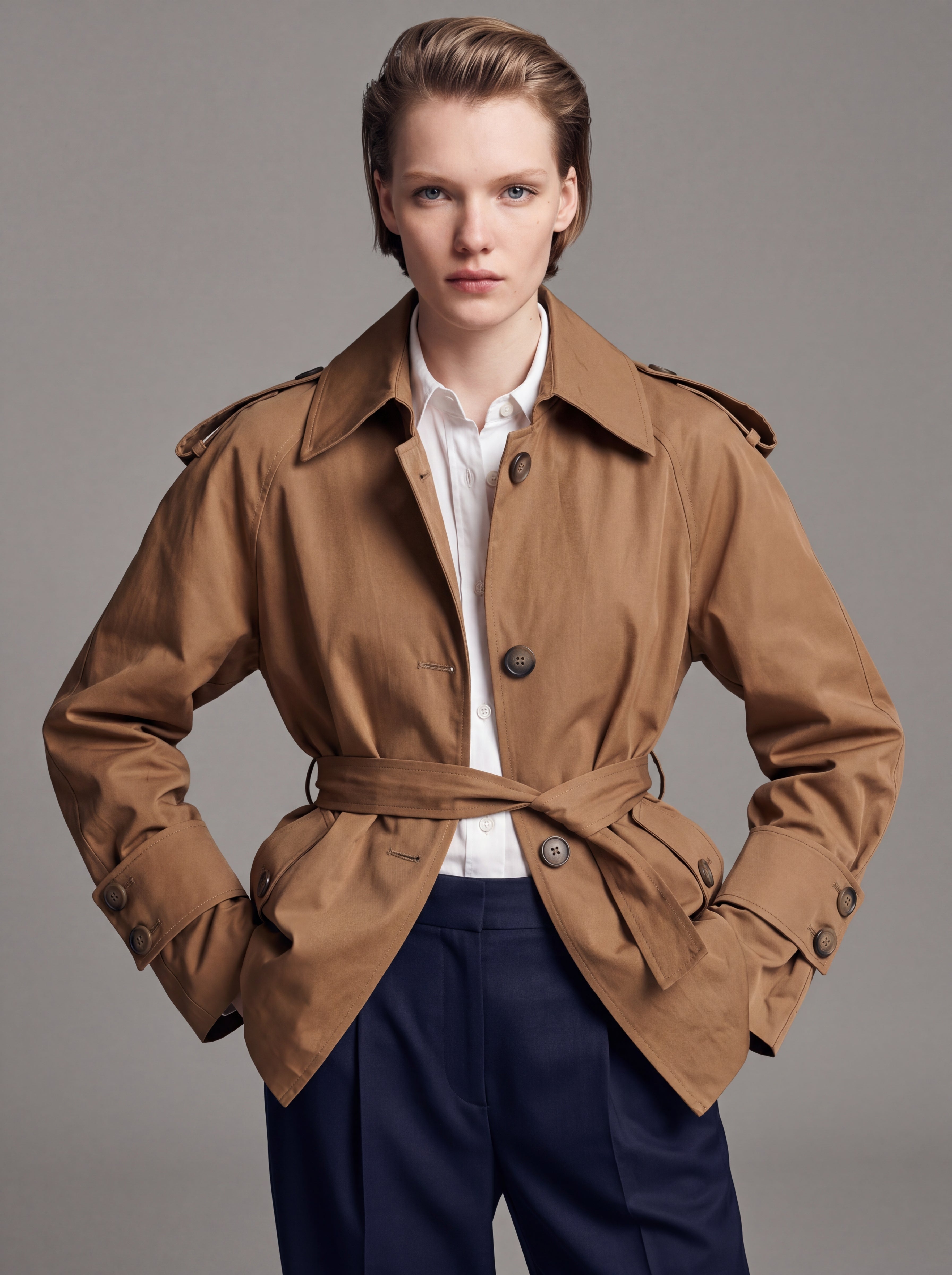 KEMERLI TRENÇKOT CAMEL