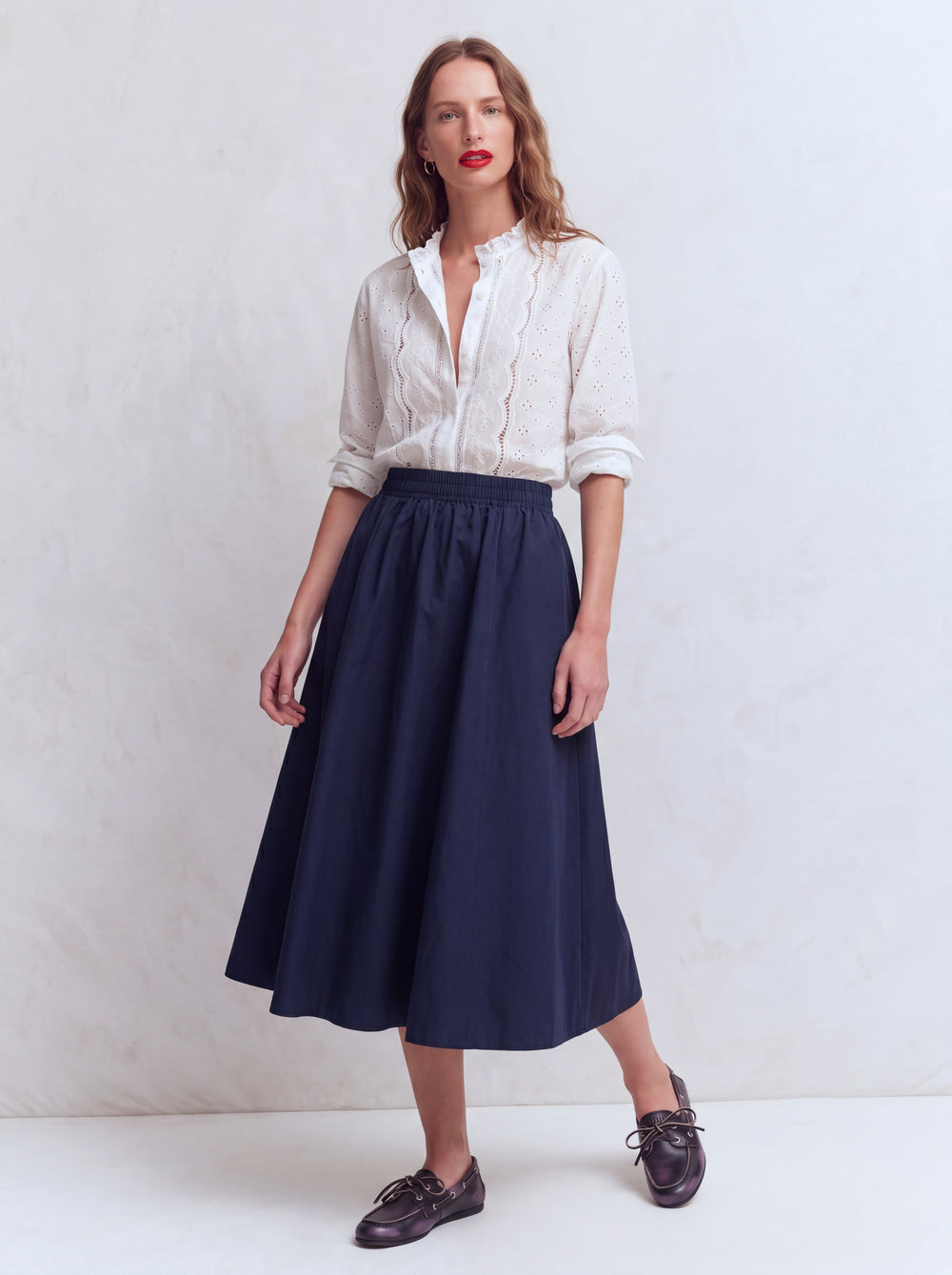 ELASTIK BEL BANTLI MIDI ETEK LACIVERT