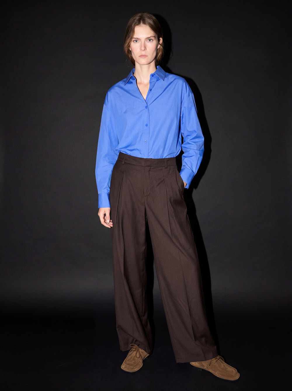 GENIS PILELI PALAZZO BOL PANTOLON KAHVE