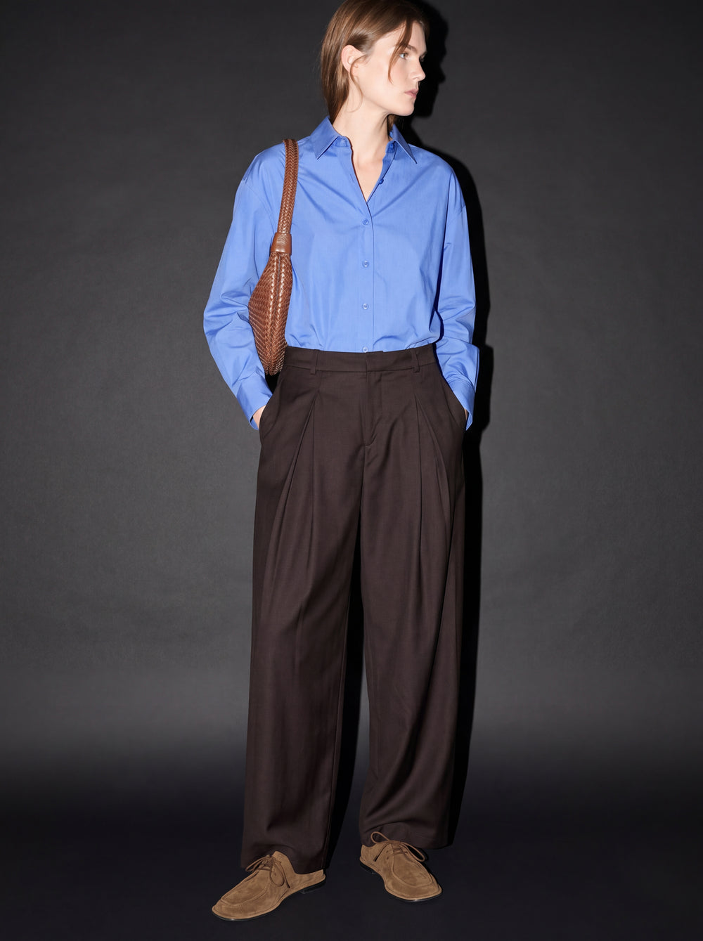 GENIS PILELI PALAZZO BOL PANTOLON KAHVE