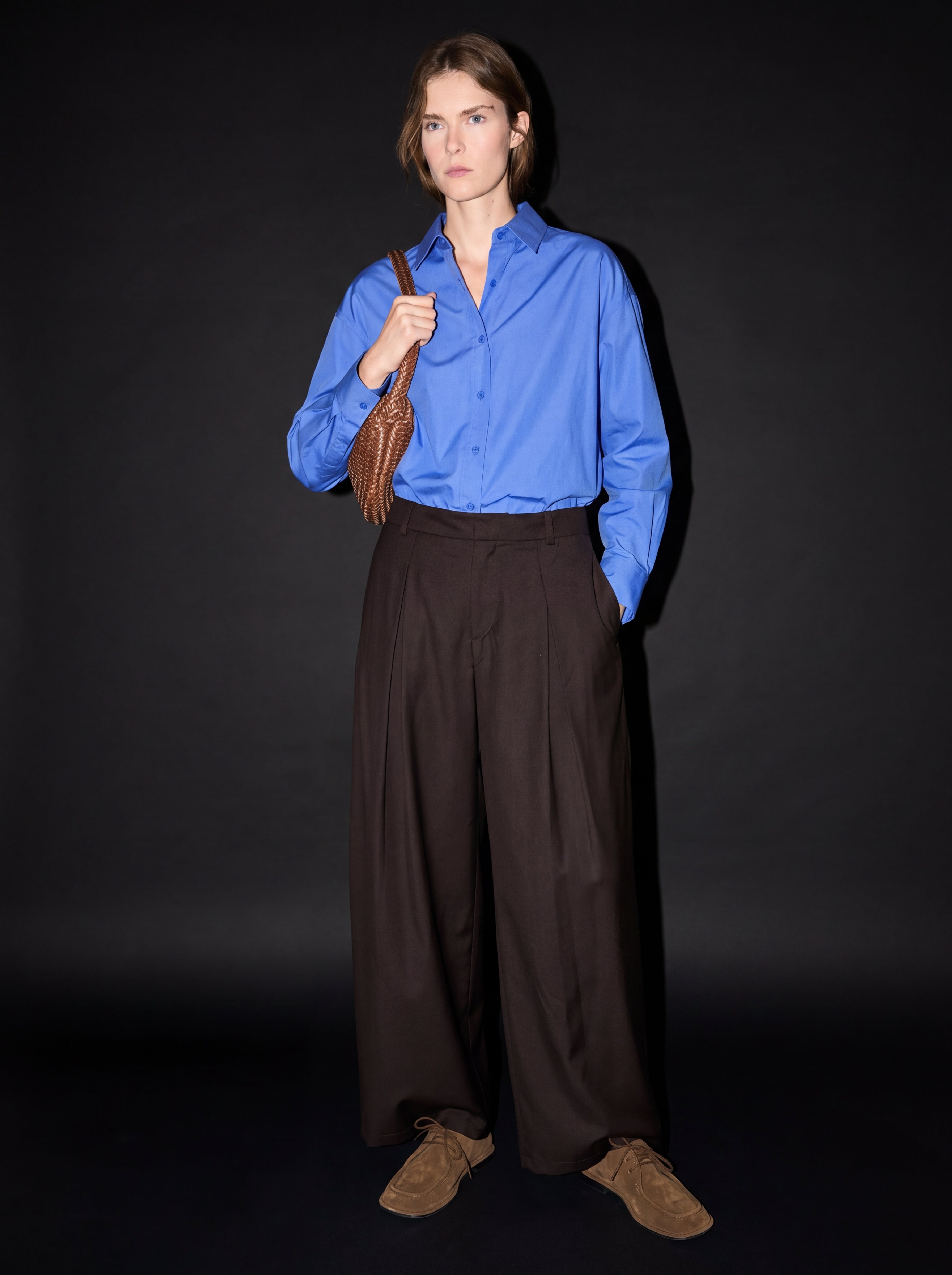 GENIS PILELI PALAZZO BOL PANTOLON KAHVE