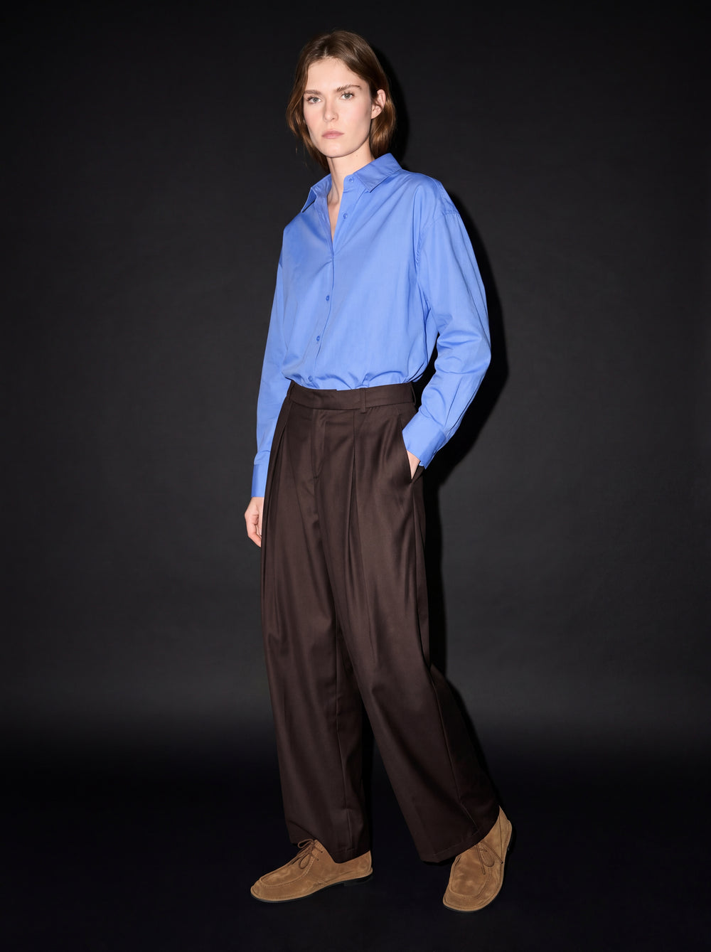 GENIS PILELI PALAZZO BOL PANTOLON KAHVE