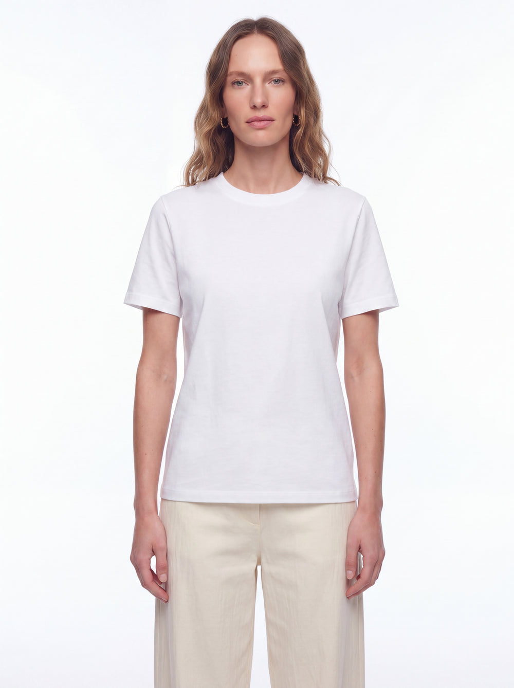 BASIC %100 COTTON T-SHIRT BEYAZ