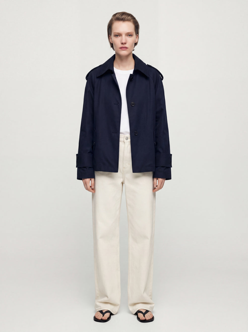 KEMERLI TRENÇKOT LACIVERT