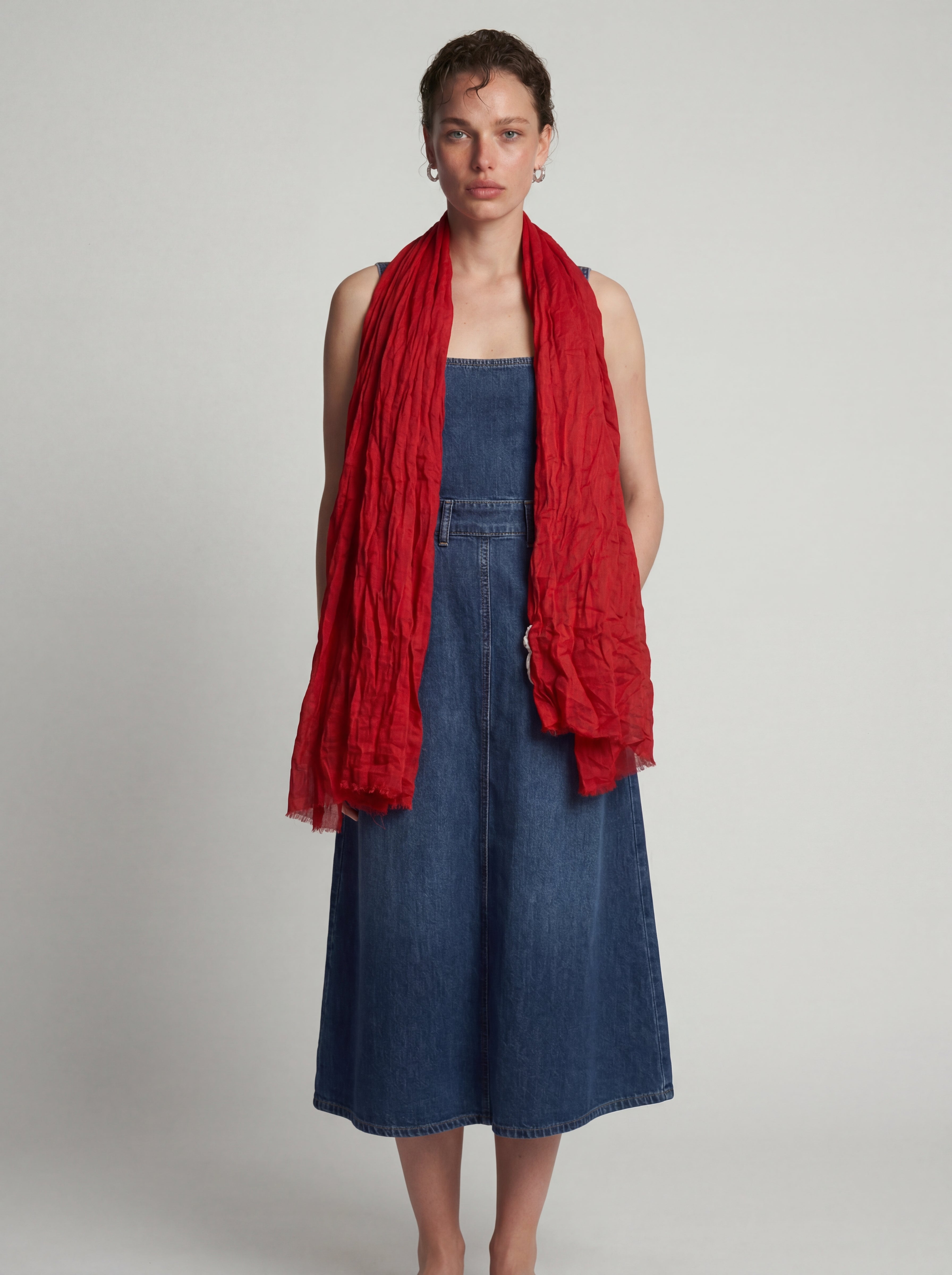 CHRISTMAS RED ORGANIK PAMUK HANDMADE SAL