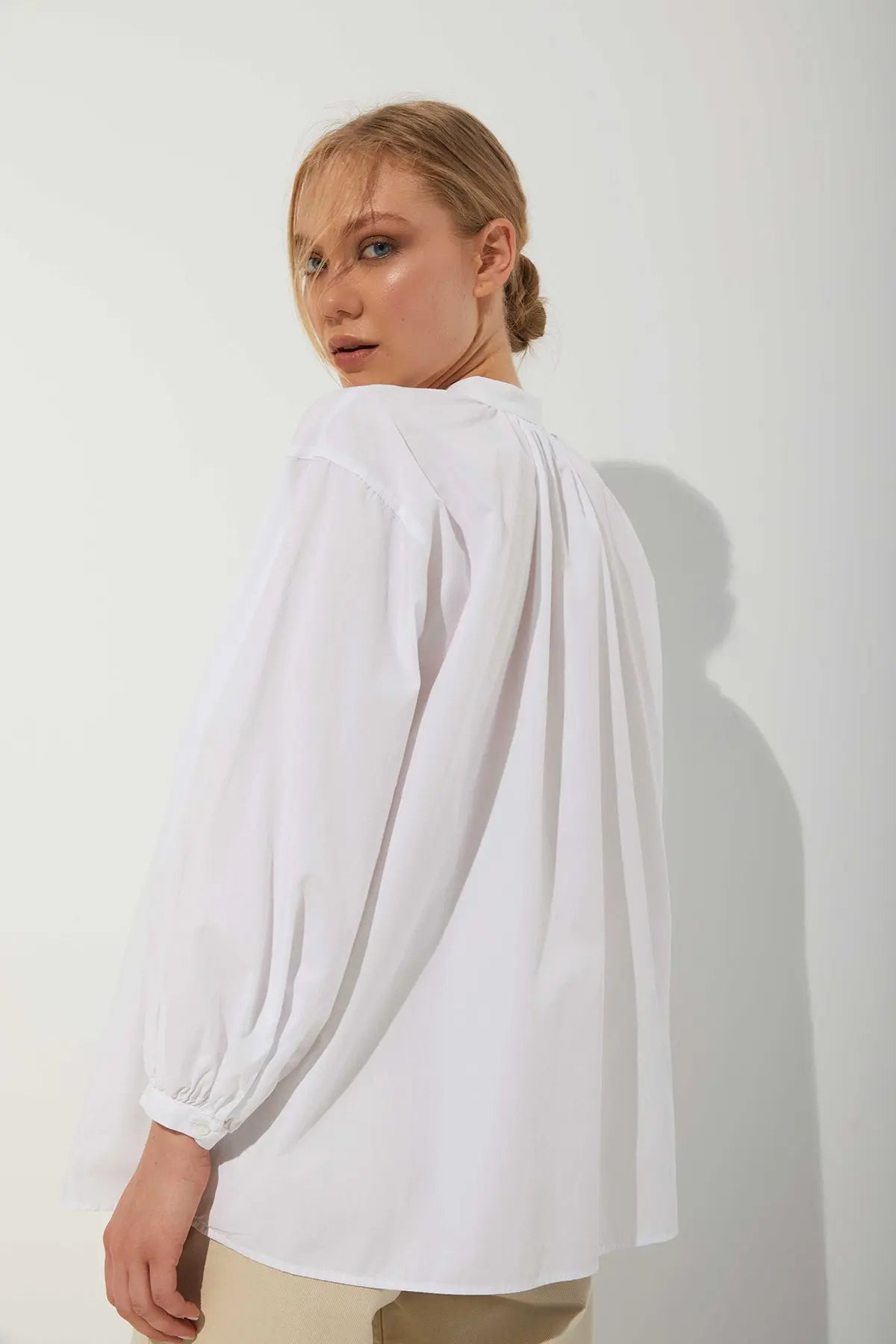 Daisy Oversize Organik Pamuk Gömlek Beyaz Harmonious