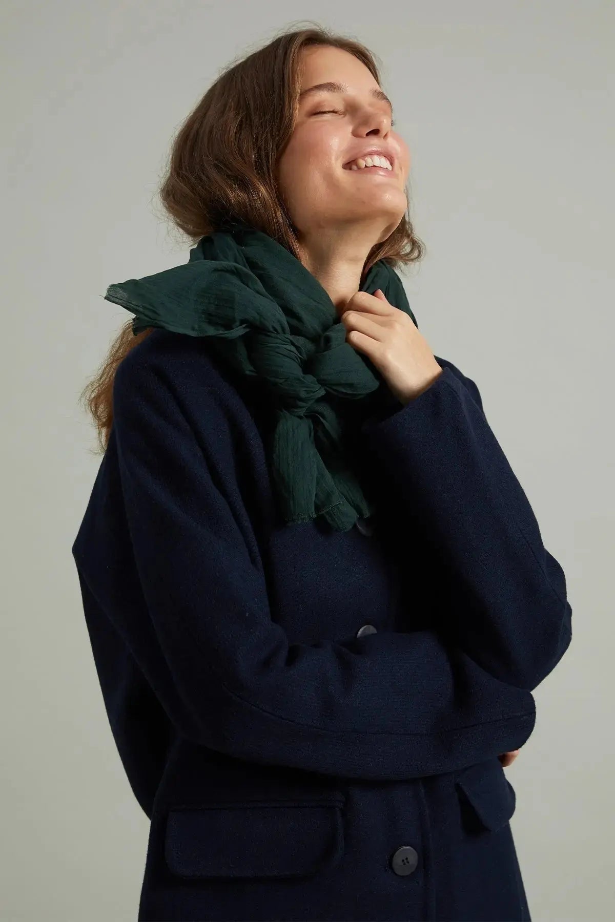 Organik Pamuk El Boyama Emerald Şal HARMONIOUS