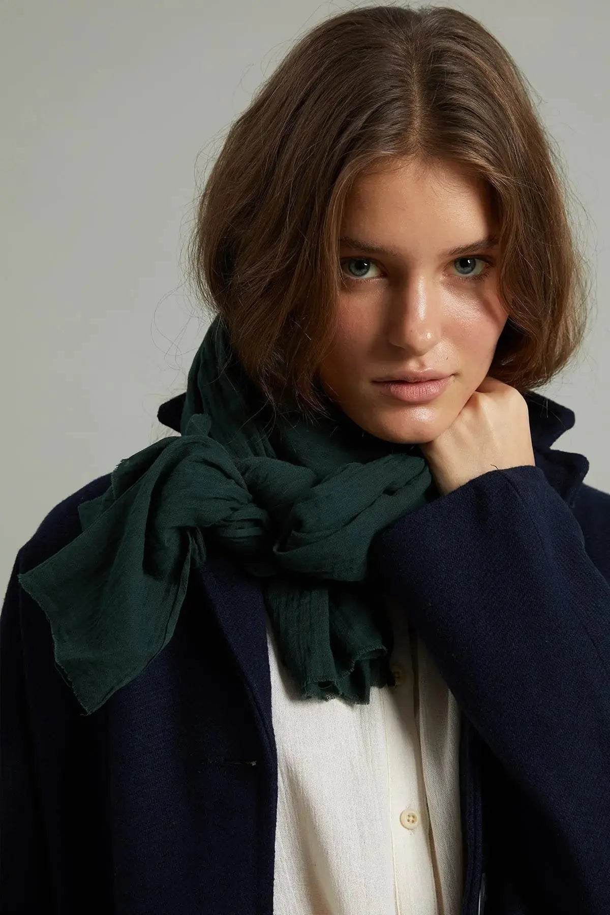 Organik Pamuk El Boyama Emerald Şal HARMONIOUS